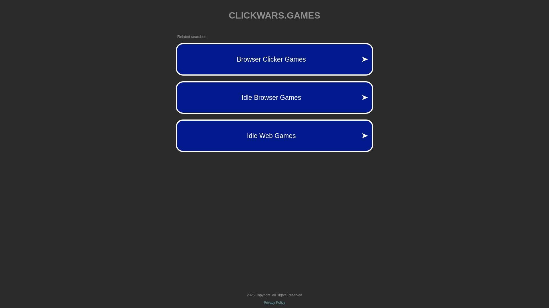 website screenshot of https://clickwars.games/