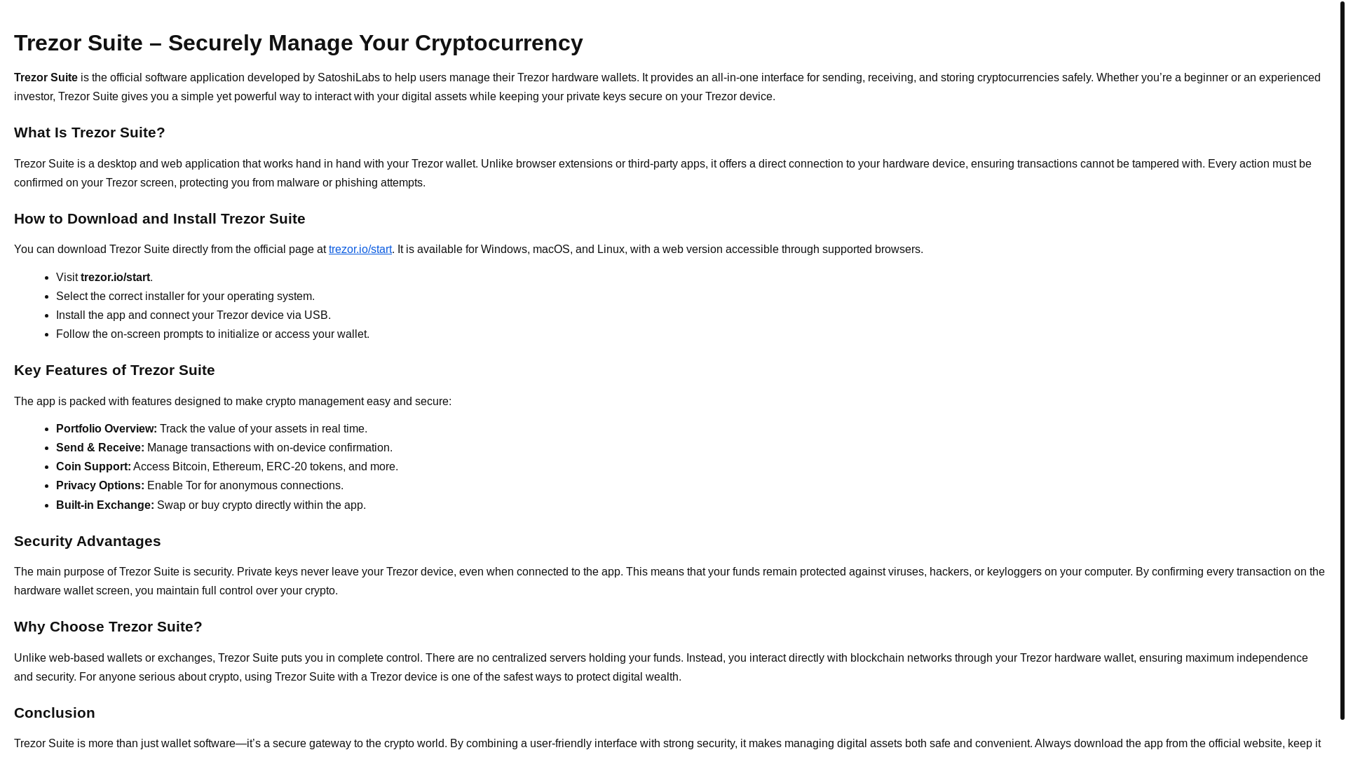 website screenshot of https://help-suite-trezzer.pages.dev/