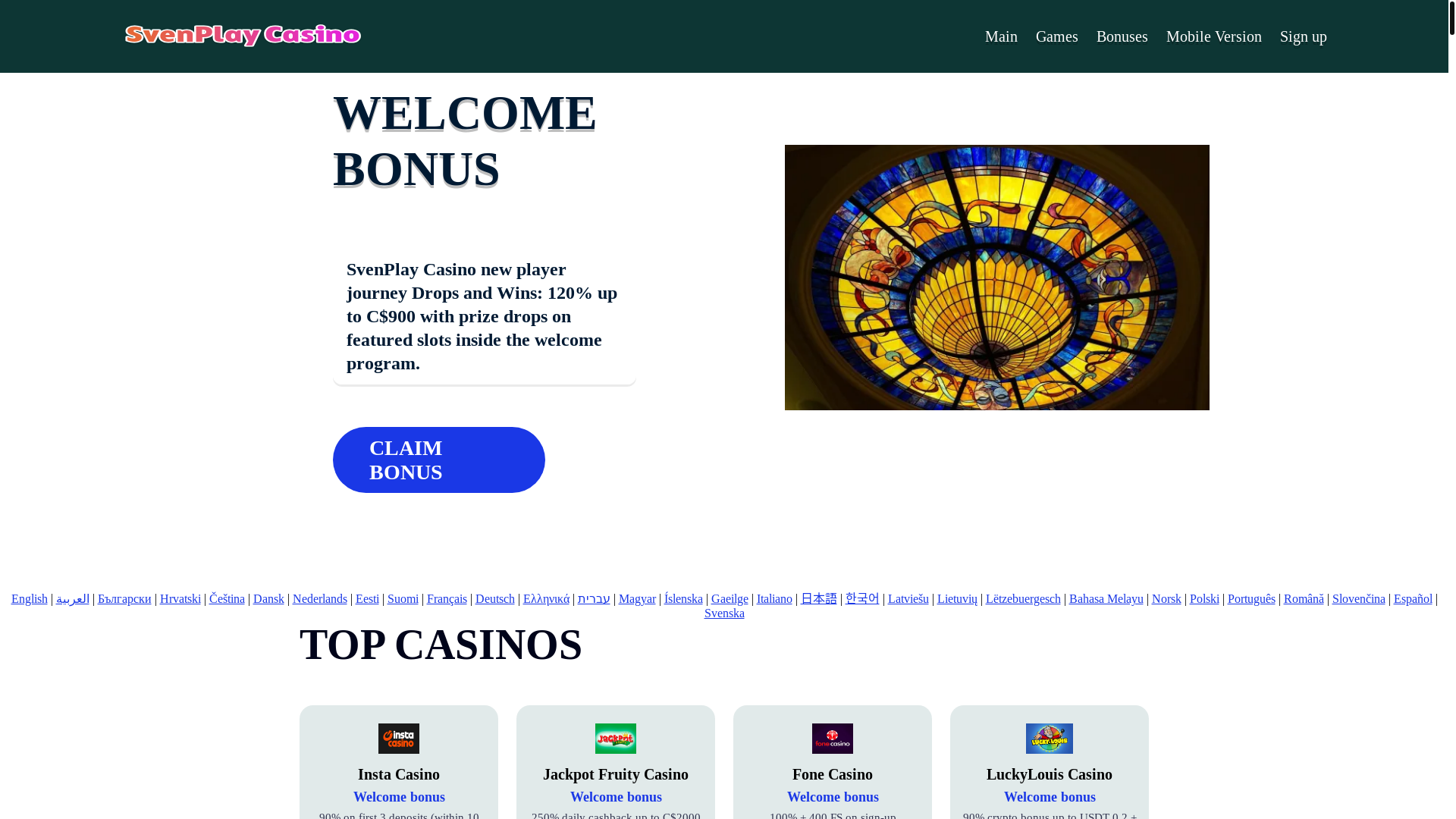 website screenshot of https://svenplay2.bond/