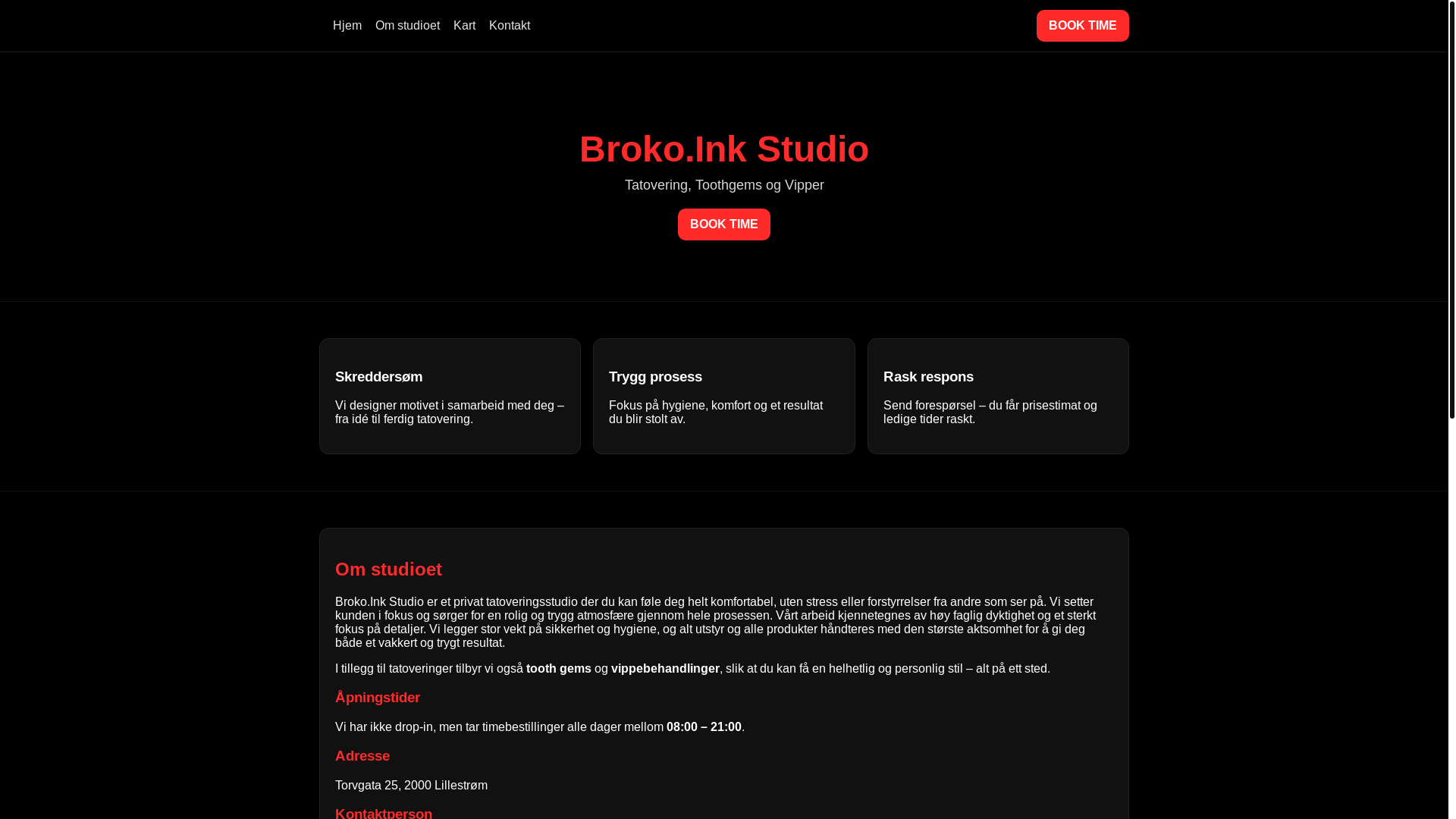 website screenshot of https://brokoink.no/