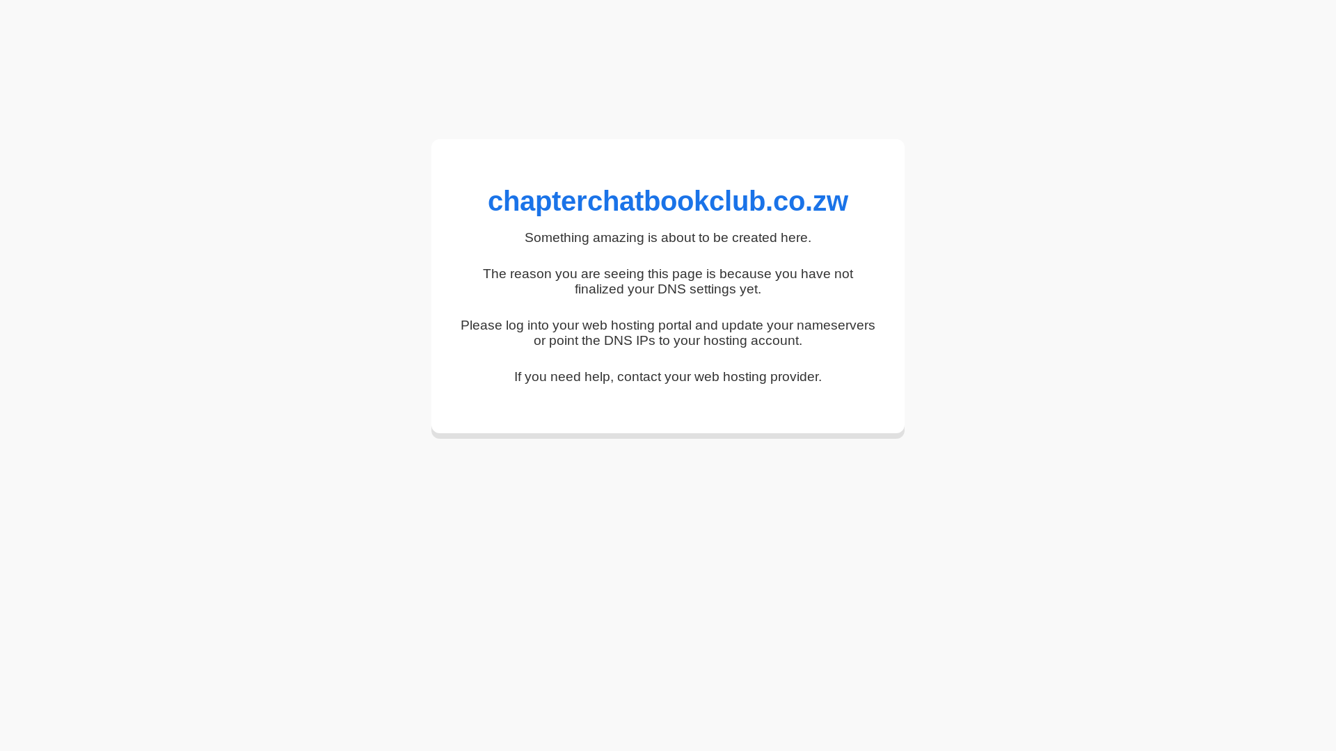 website screenshot of https://chapterchatbookclub.co.zw/