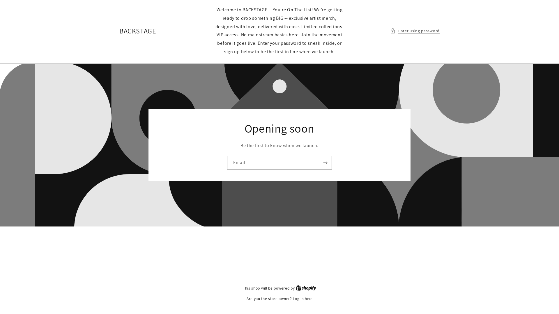 website screenshot of https://wearbackstage.com/