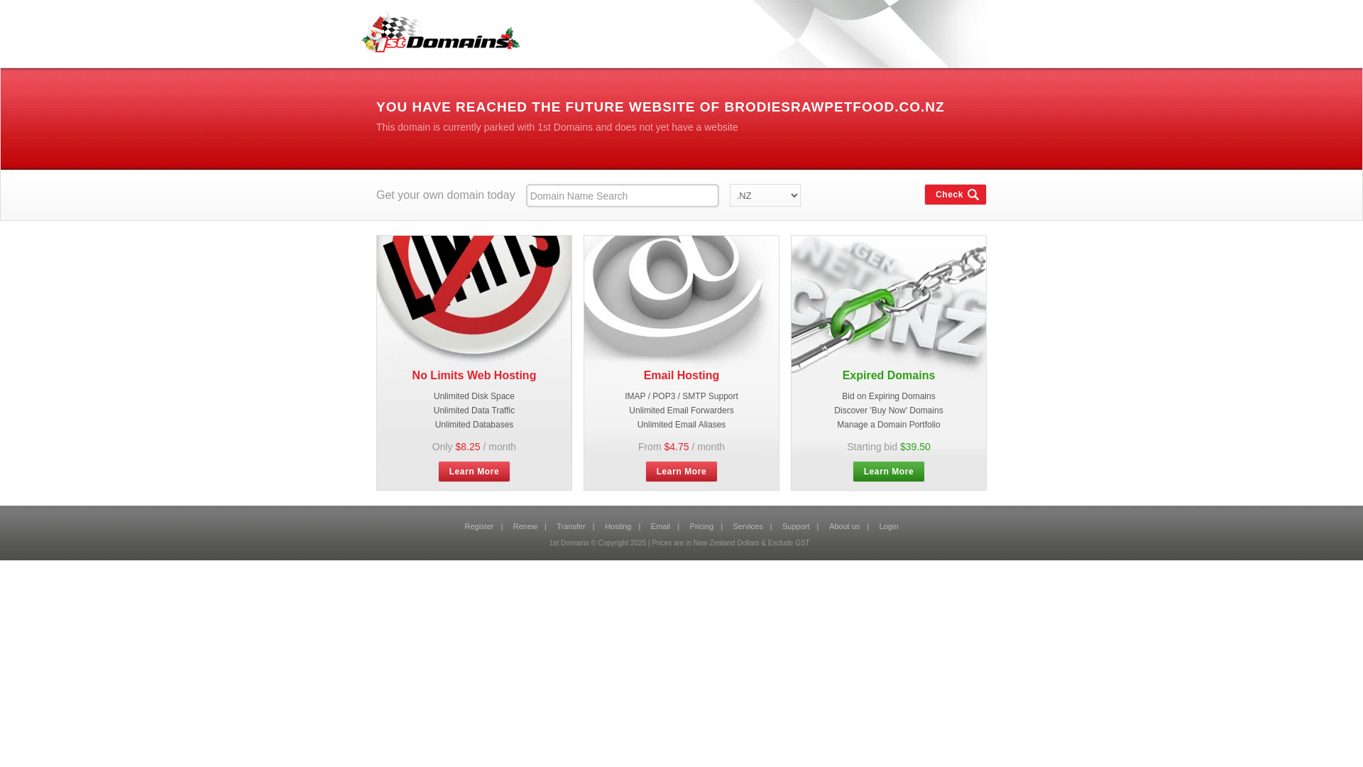 website screenshot of https://brodiesrawpetfood.co.nz/