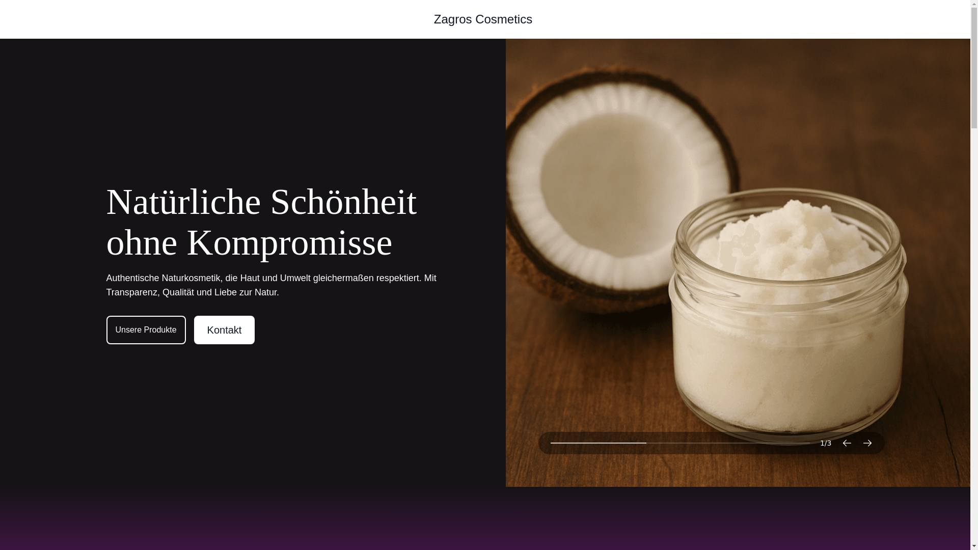 website screenshot of https://zagrosbeautycosmetics.com/