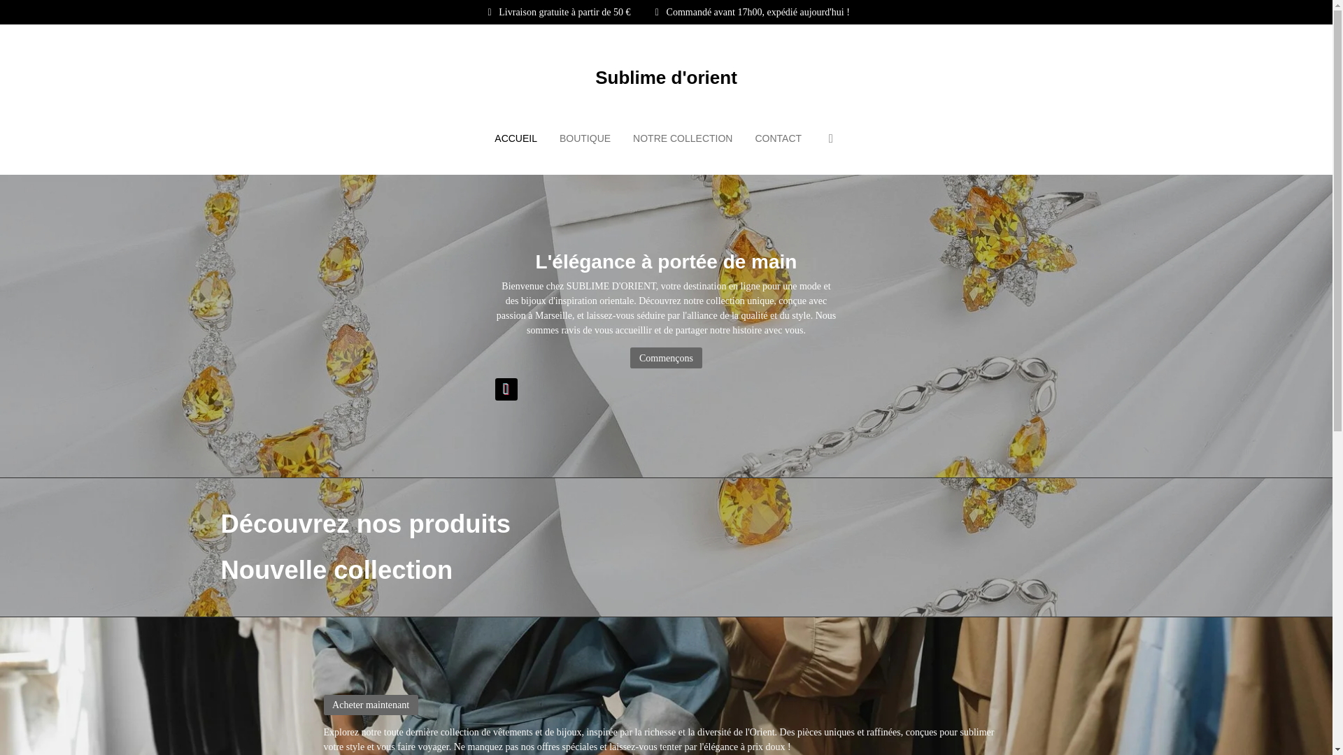 website screenshot of https://sublime-dorient.fr/