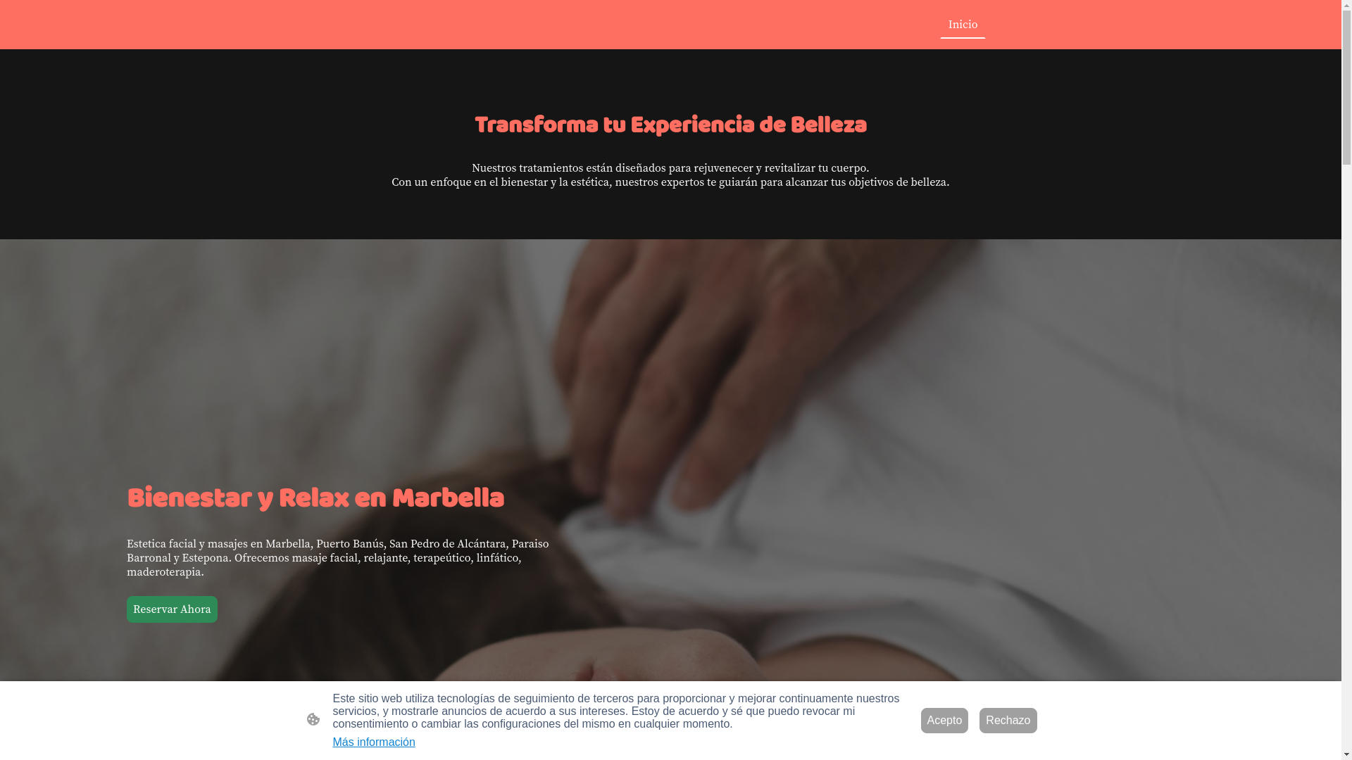 website screenshot of https://esteticamasajesmarbella.com/