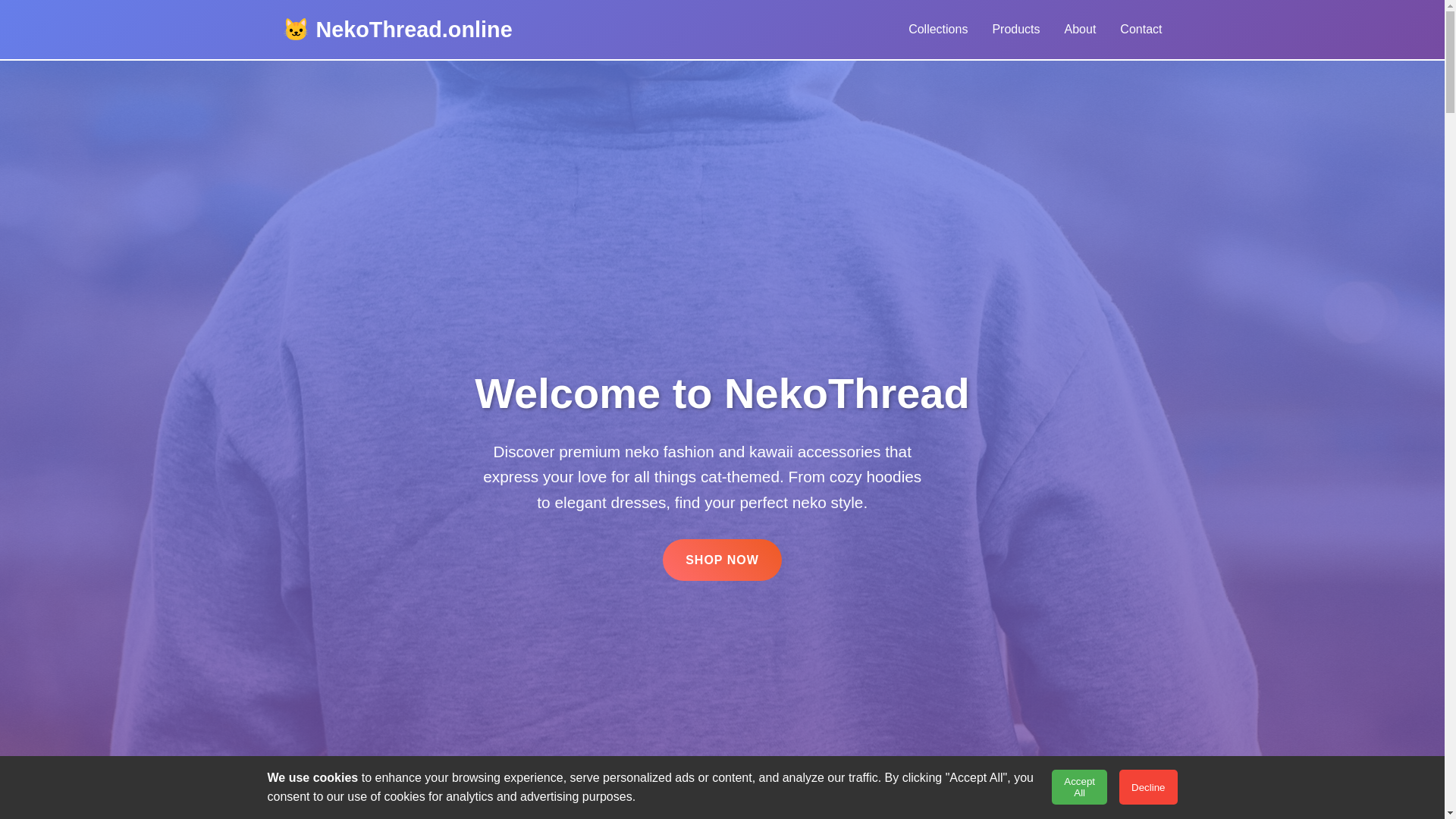 website screenshot of https://nekothread.online/