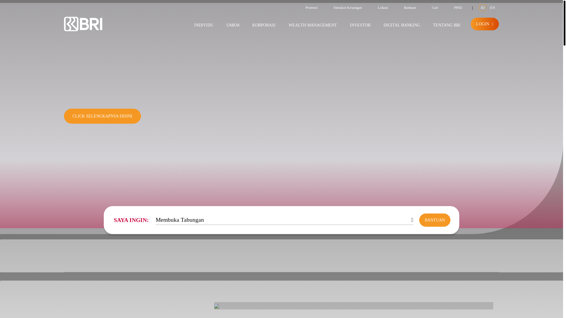 website screenshot of https://bri.co.id/