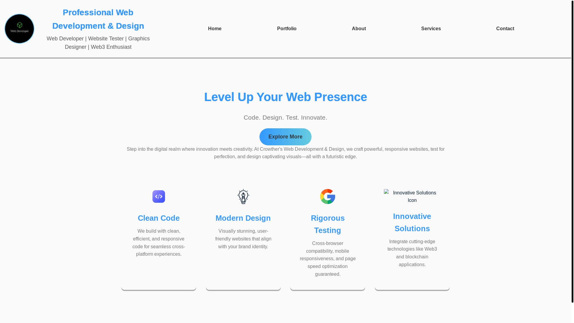website screenshot of https://crowthertech.name.ng/