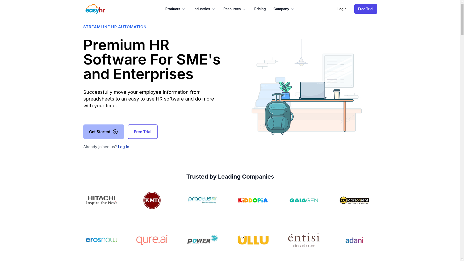 website screenshot of https://easyhr-website-nuxt.pages.dev/