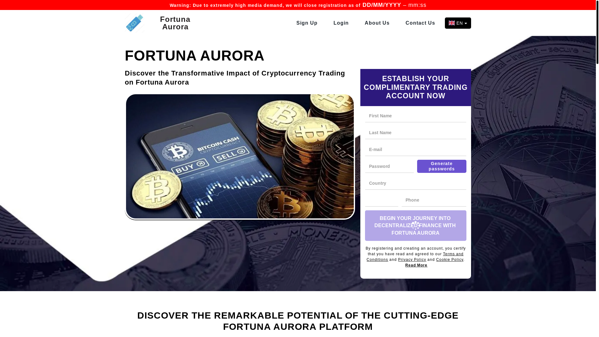 website screenshot of https://fortuna-aurora-solution.com/