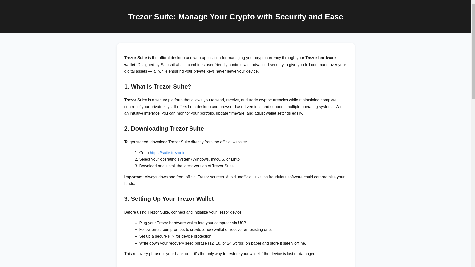 website screenshot of https://trezoor-suite--us.pages.dev/
