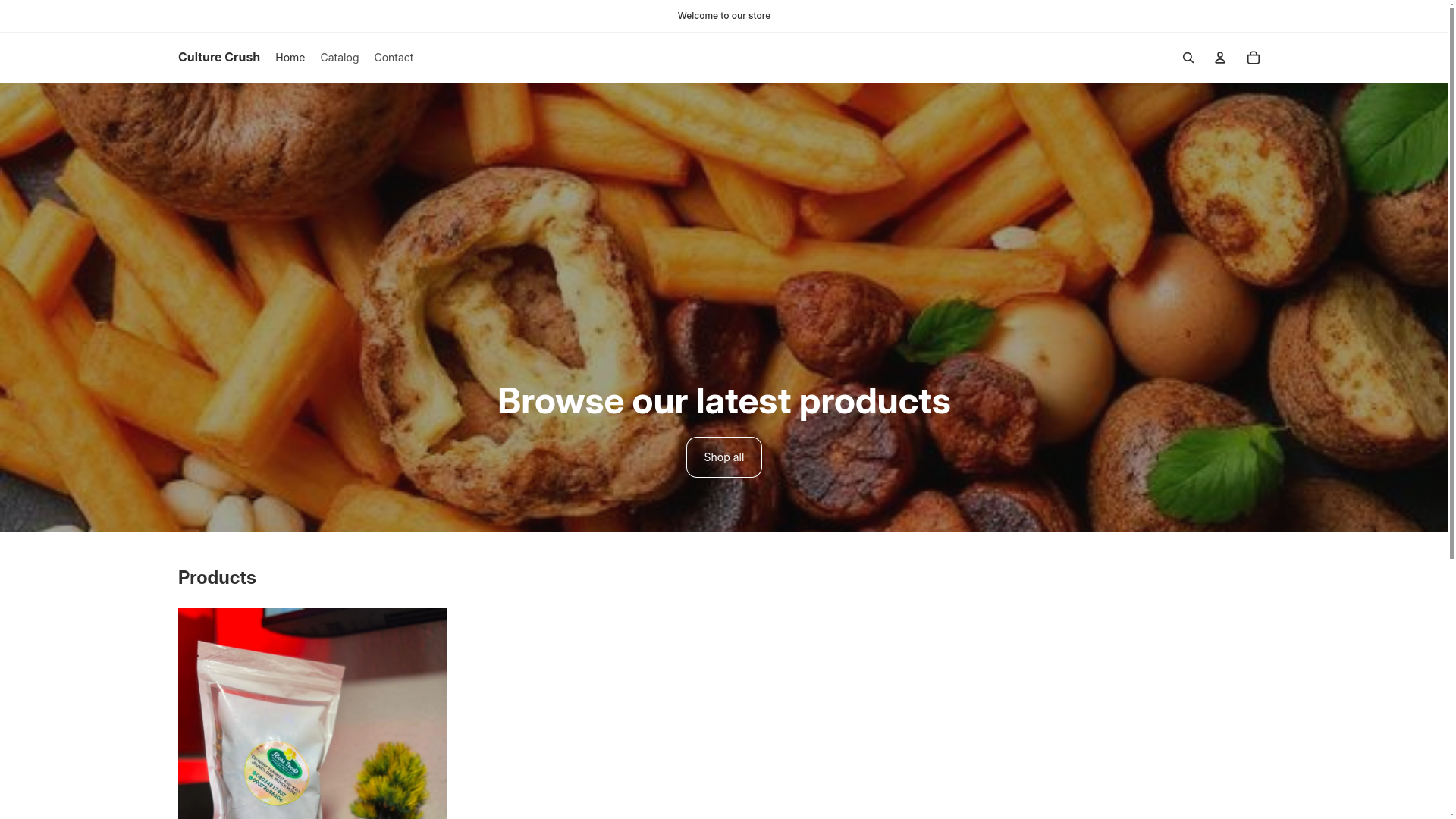 website screenshot of https://culturecrush.store/