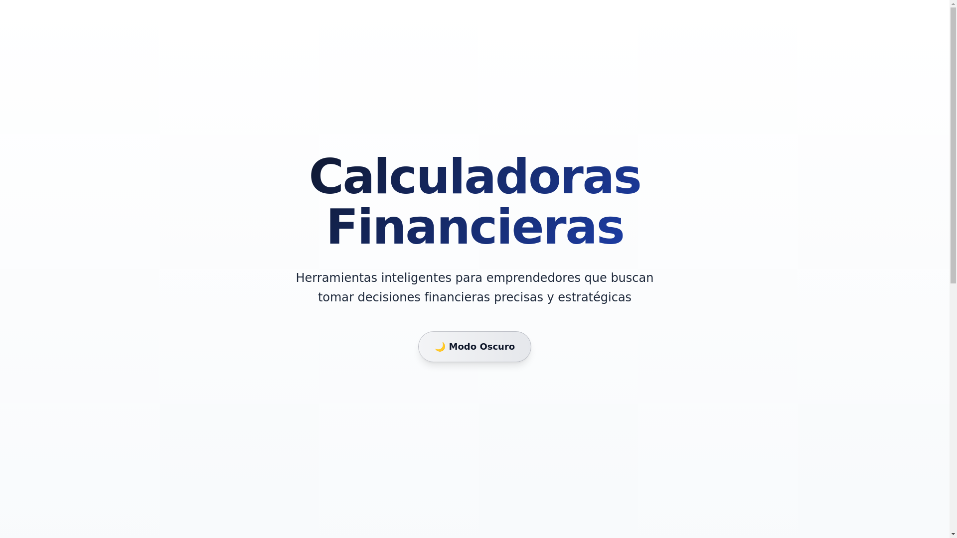 website screenshot of https://calculadorasfinancieras.lat/