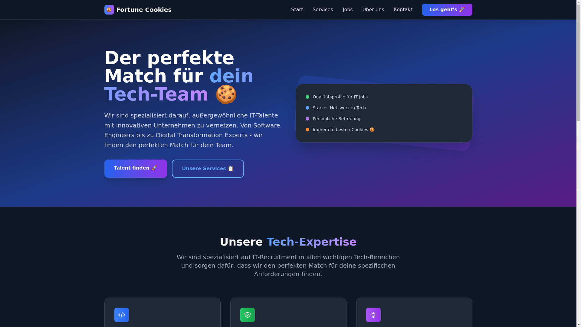 website screenshot of https://fortune-cookies.me/