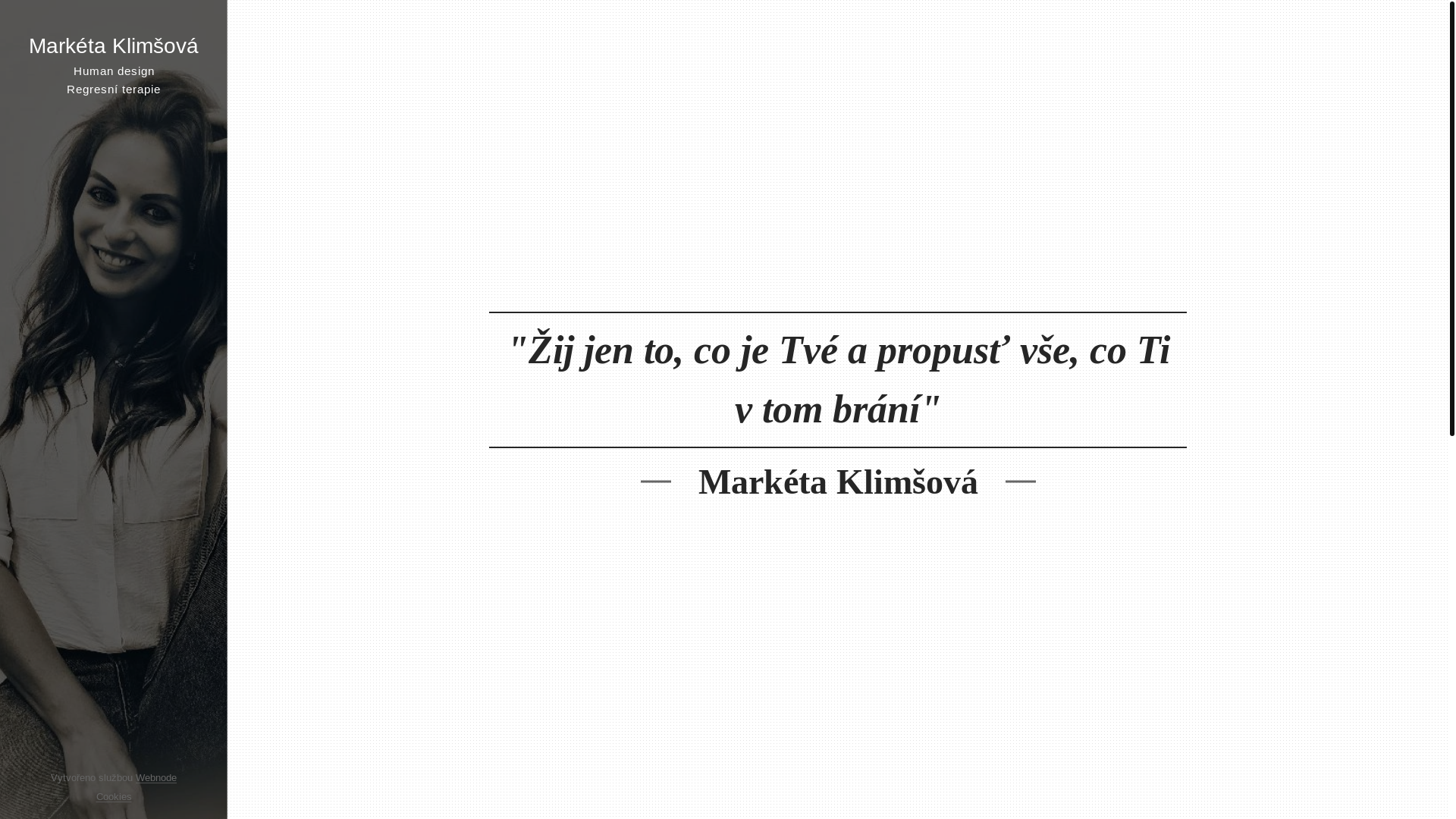 website screenshot of https://marketaklimsova.cz/