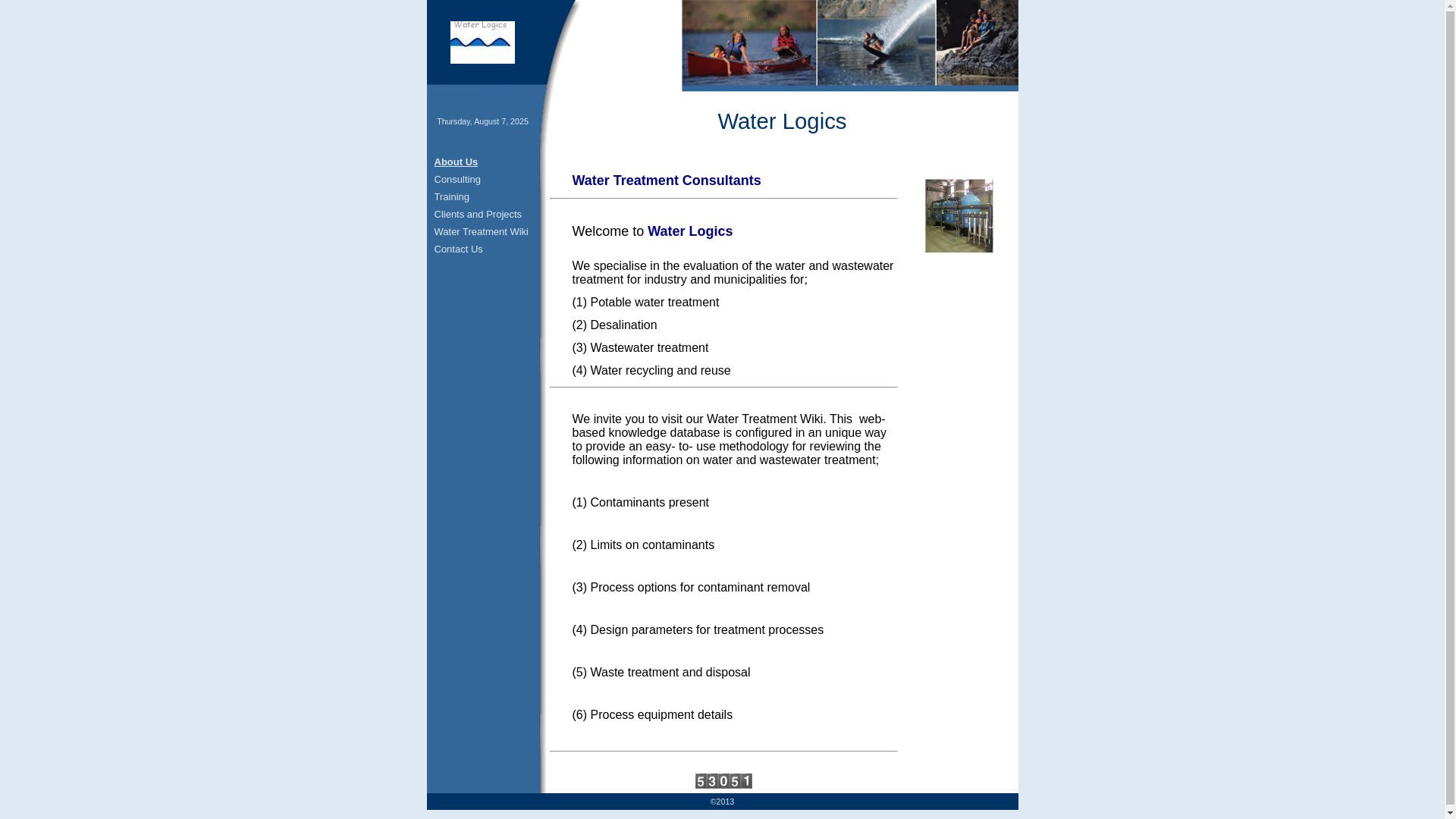 website screenshot of https://waterlogics.net/