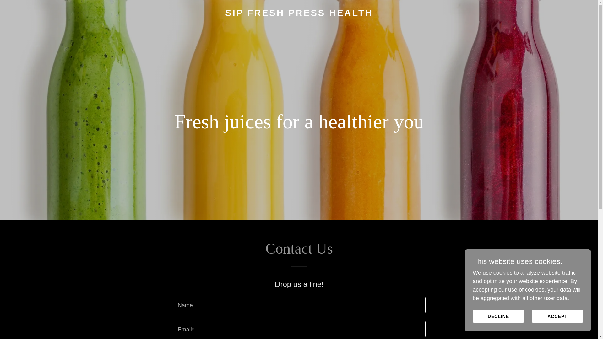 website screenshot of https://sipfreshpresshealth.co.uk/