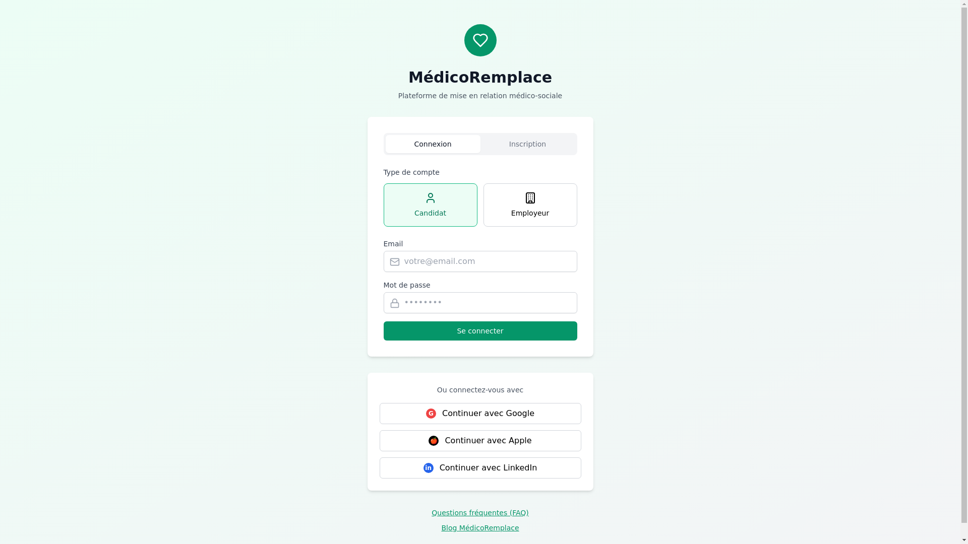 website screenshot of https://medicoremplace.com/