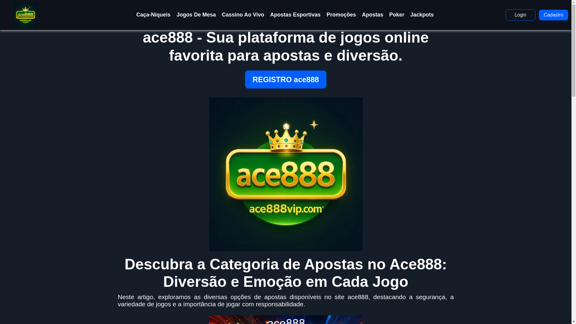 website screenshot of https://ace888vip.com/