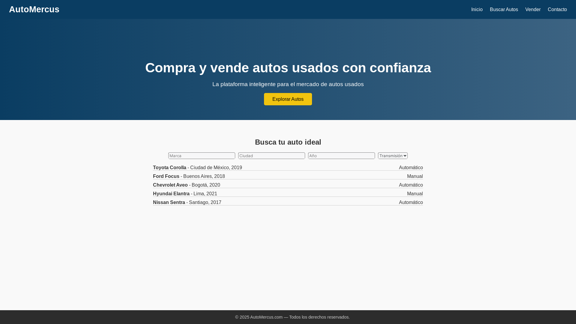 website screenshot of https://automercus.com/