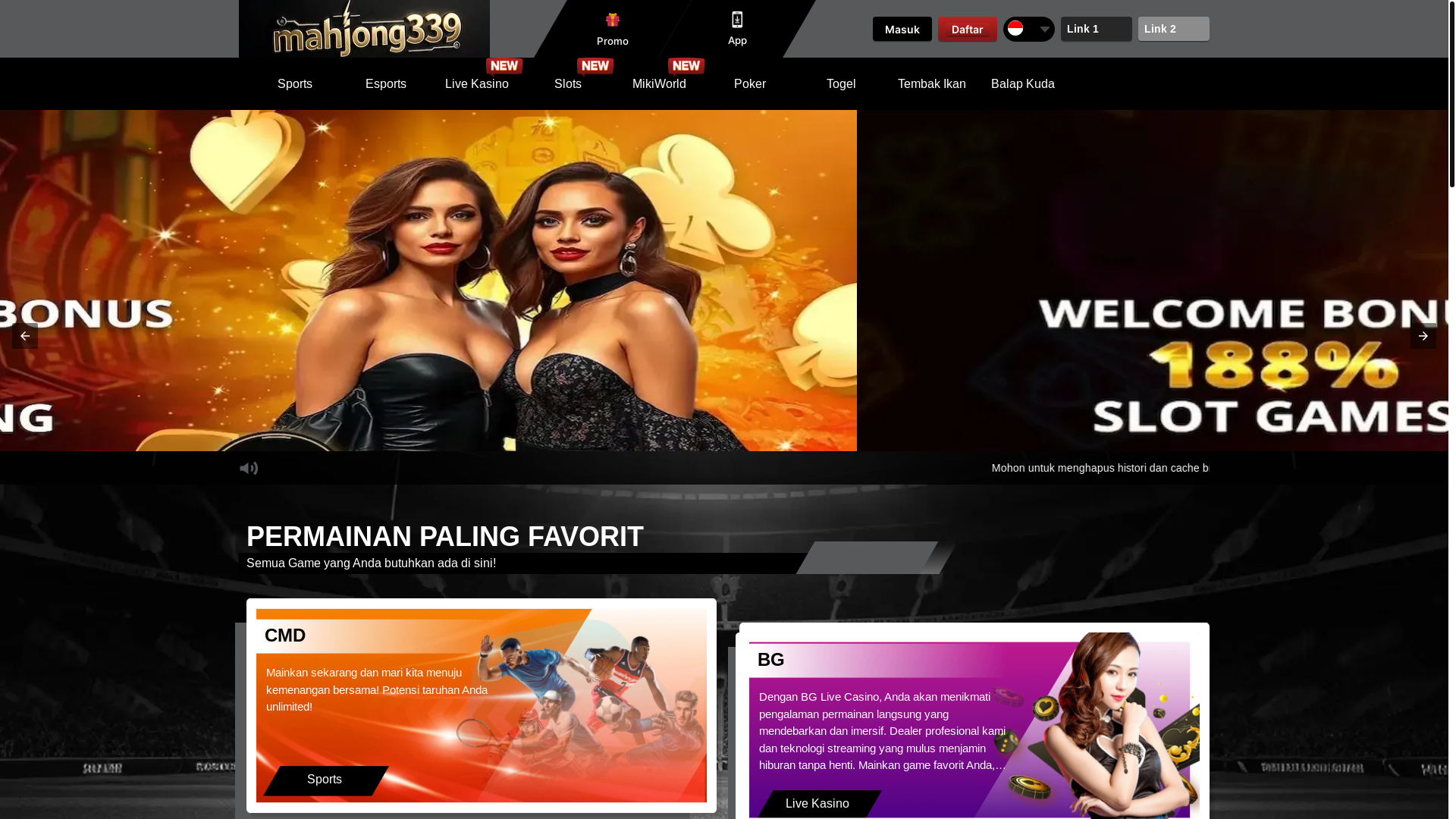 website screenshot of https://mahjong3339.site/