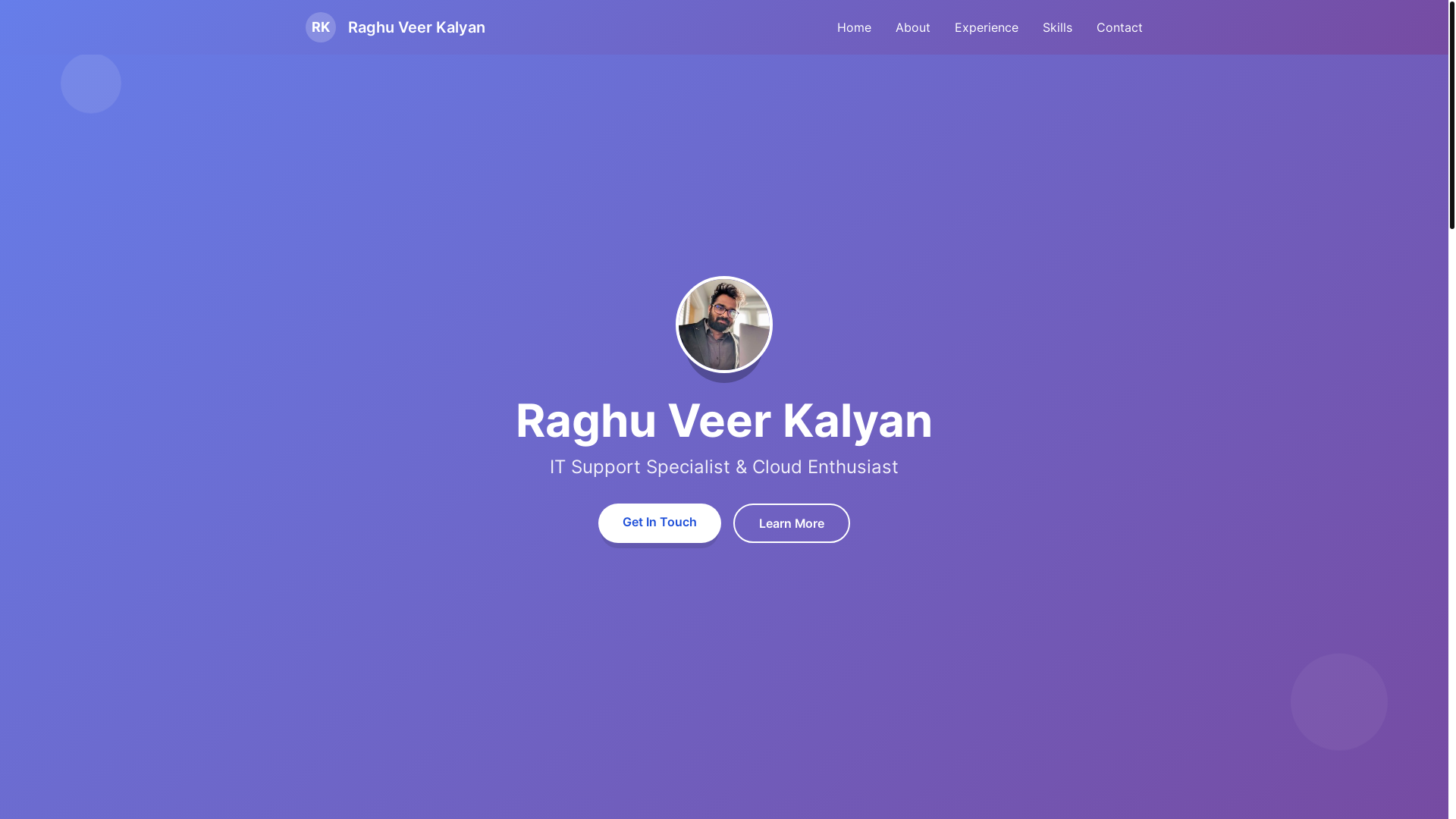 website screenshot of https://raghuveerk.pages.dev/