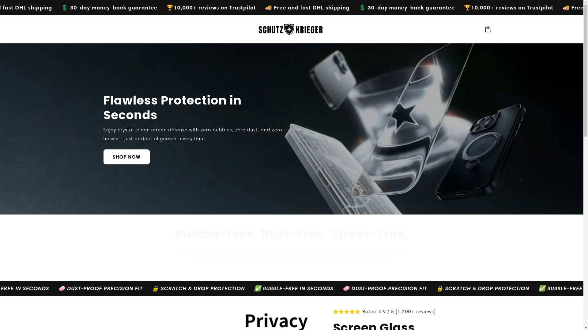 website screenshot of https://schutzkrieger.de/