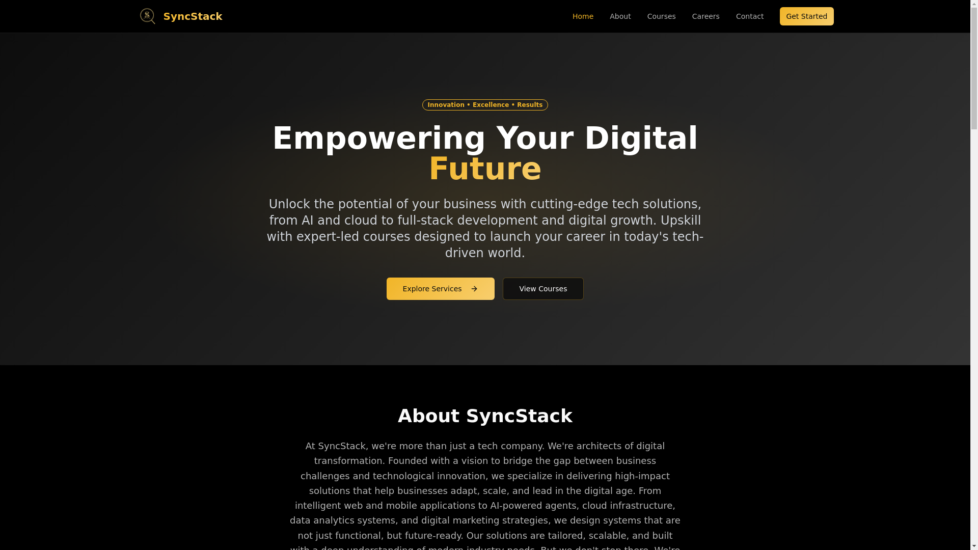 website screenshot of https://syncstacktech.pages.dev/