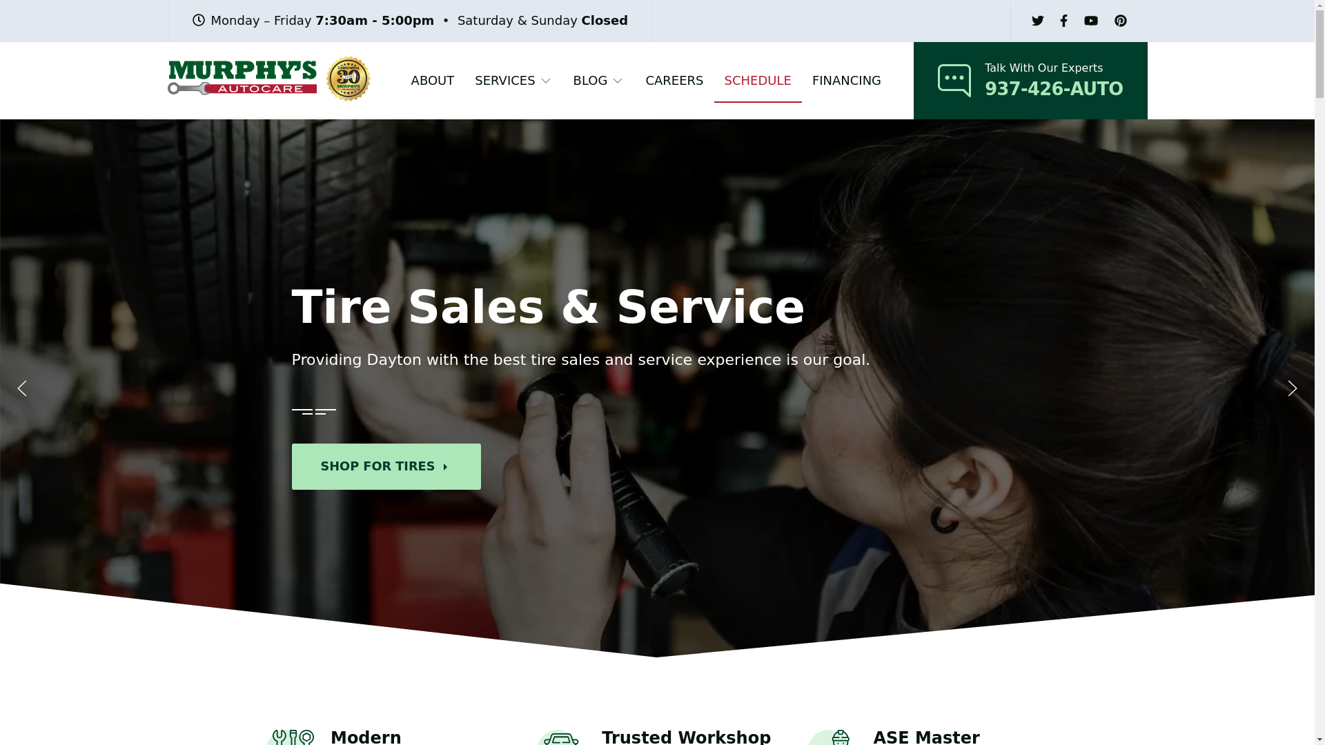 website screenshot of https://murphys-autocare.pages.dev/