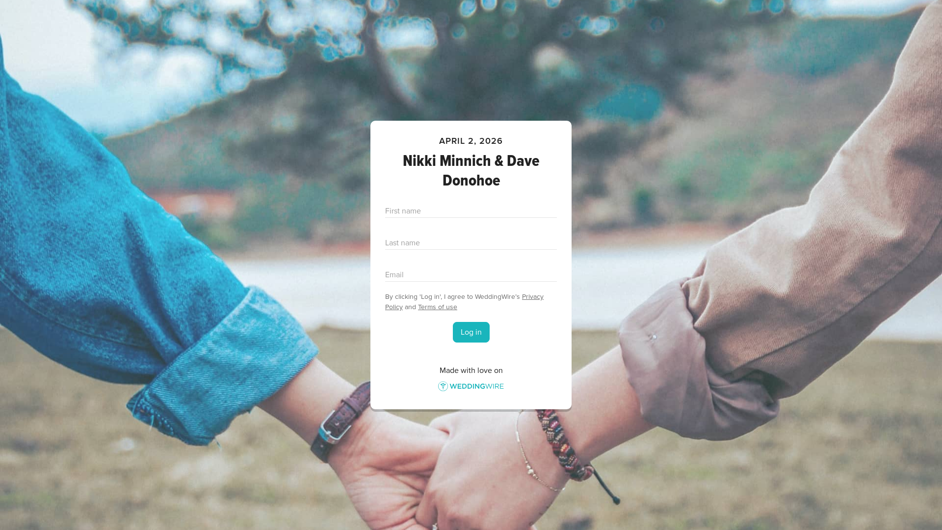 website screenshot of https://nikkidavewedding.com/