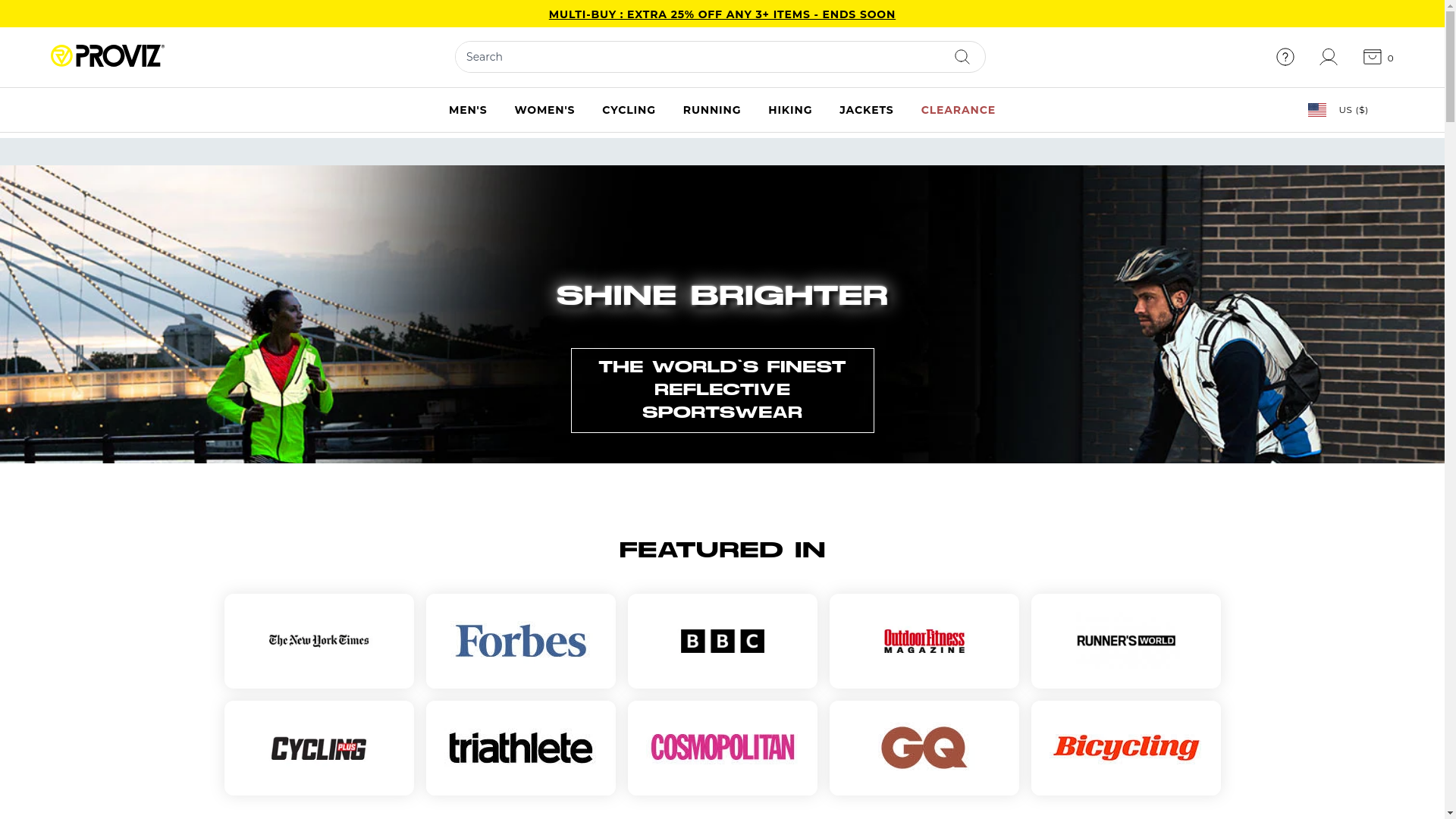 website screenshot of http://www.provizsports.com/