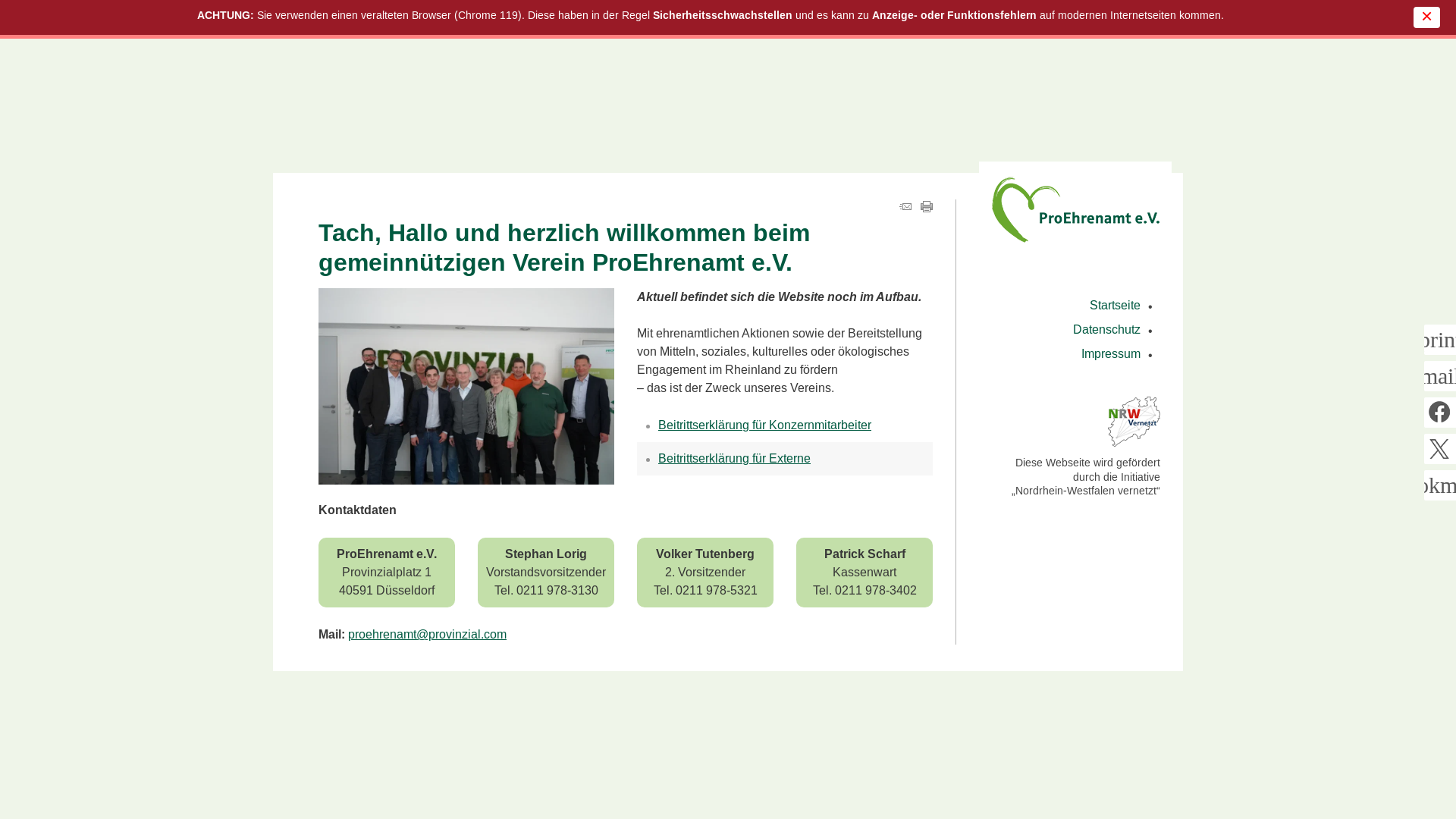 website screenshot of https://proehrenamt-verein.de/