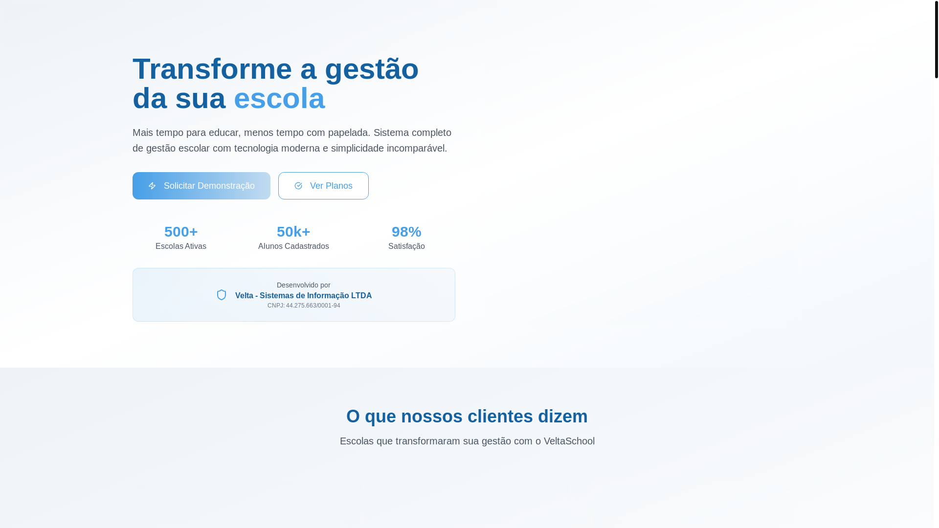 website screenshot of https://veltaschool-smart-system-landing.pages.dev/