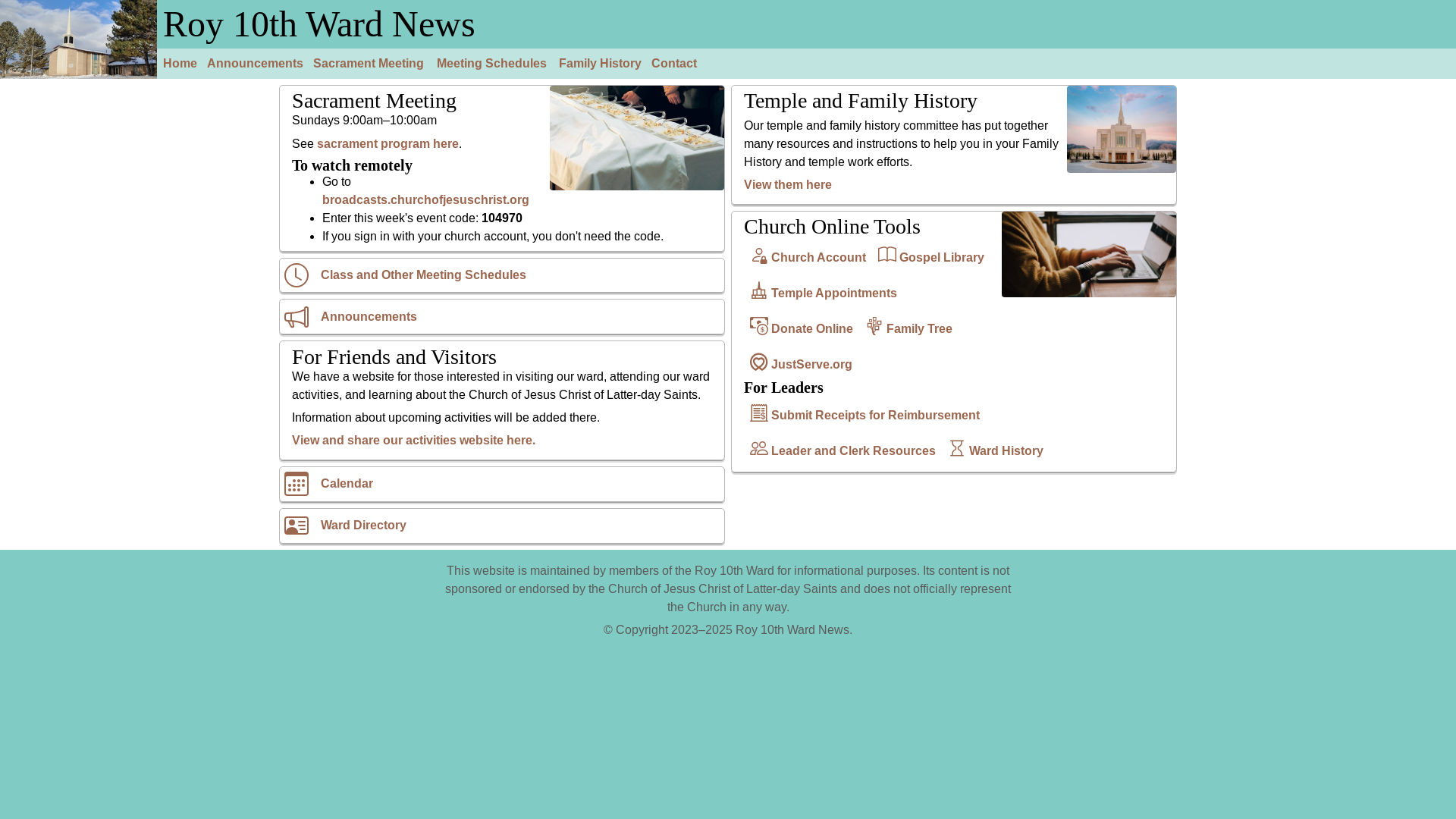 website screenshot of https://roy10thward-website.pages.dev/