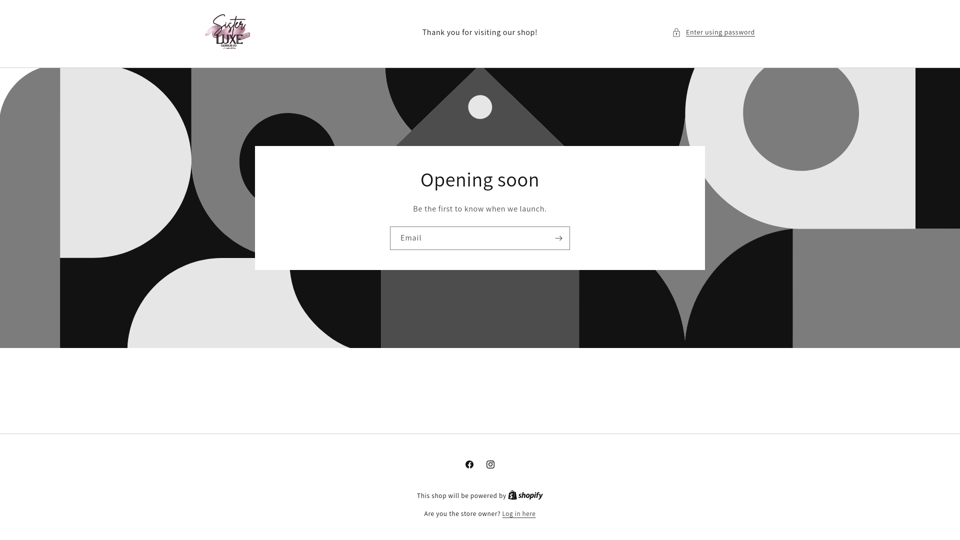 website screenshot of https://sisterluxecandle.com/