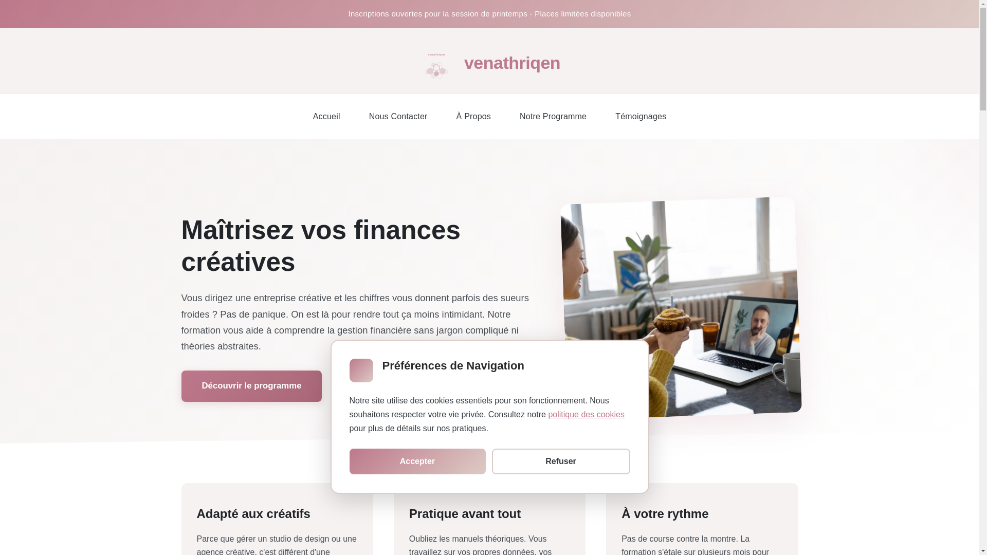 website screenshot of https://venathriqen.com/