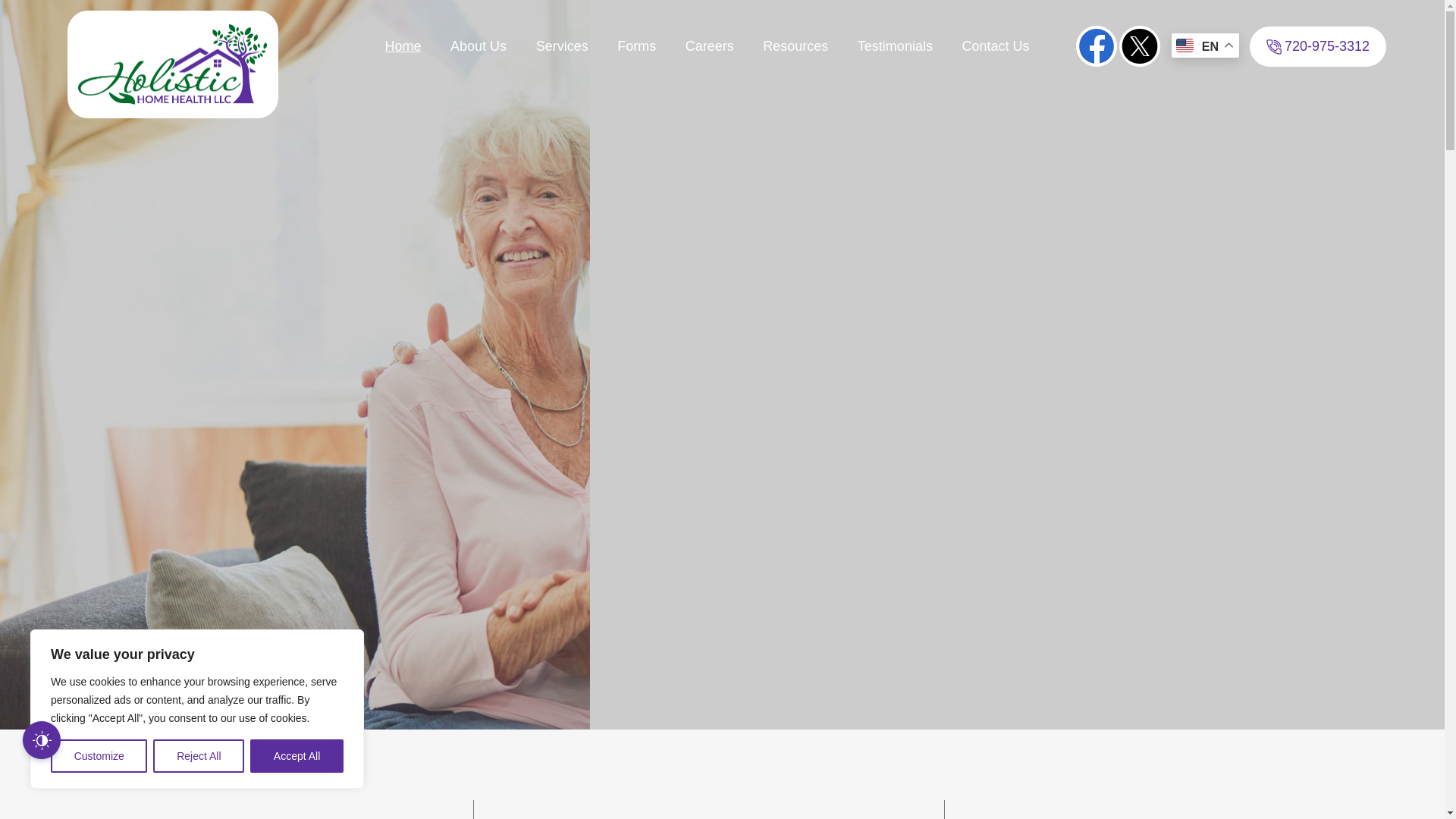 website screenshot of https://holistichomehealthllc.com/