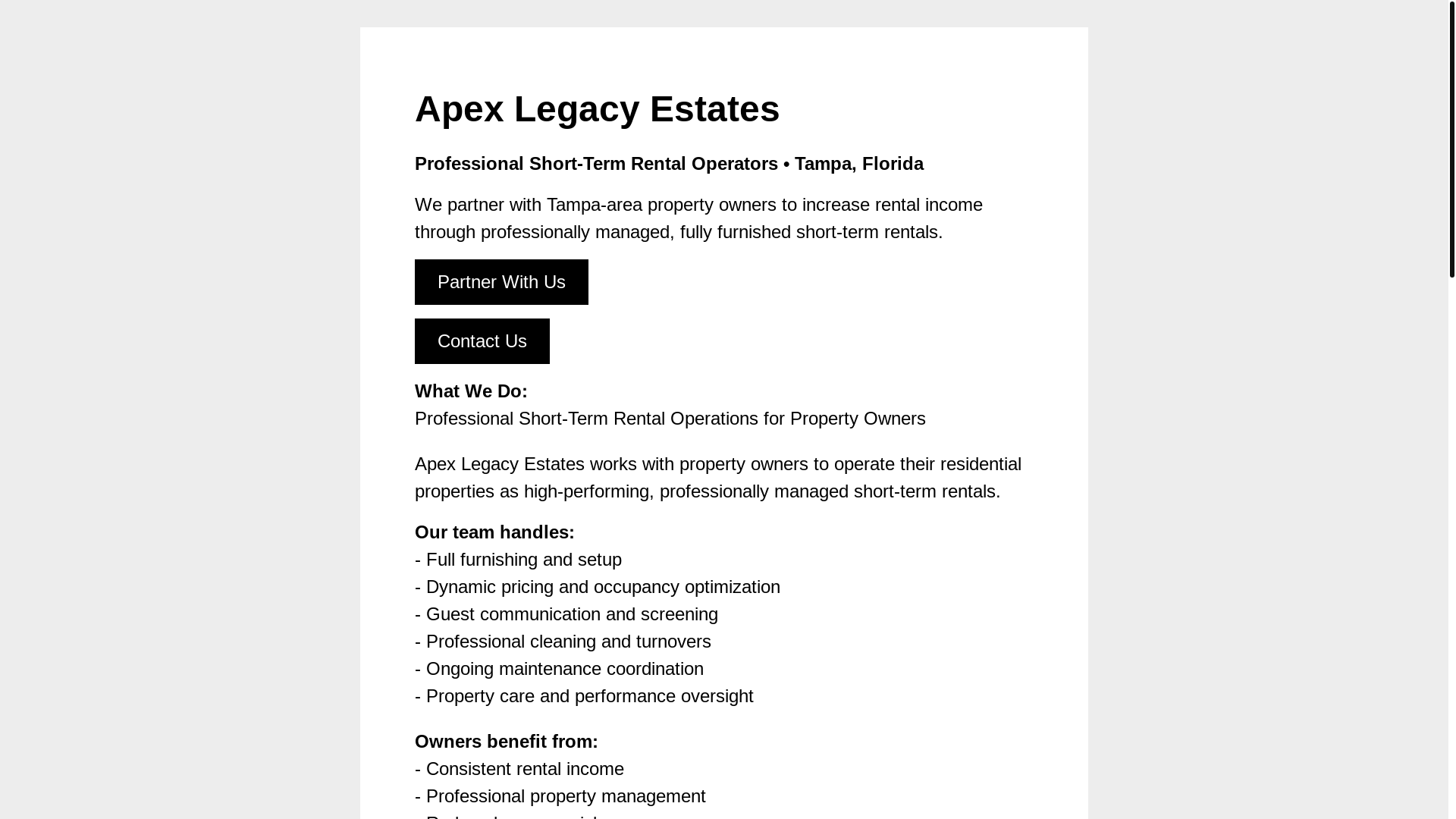 website screenshot of https://apexlegacyestates.com/
