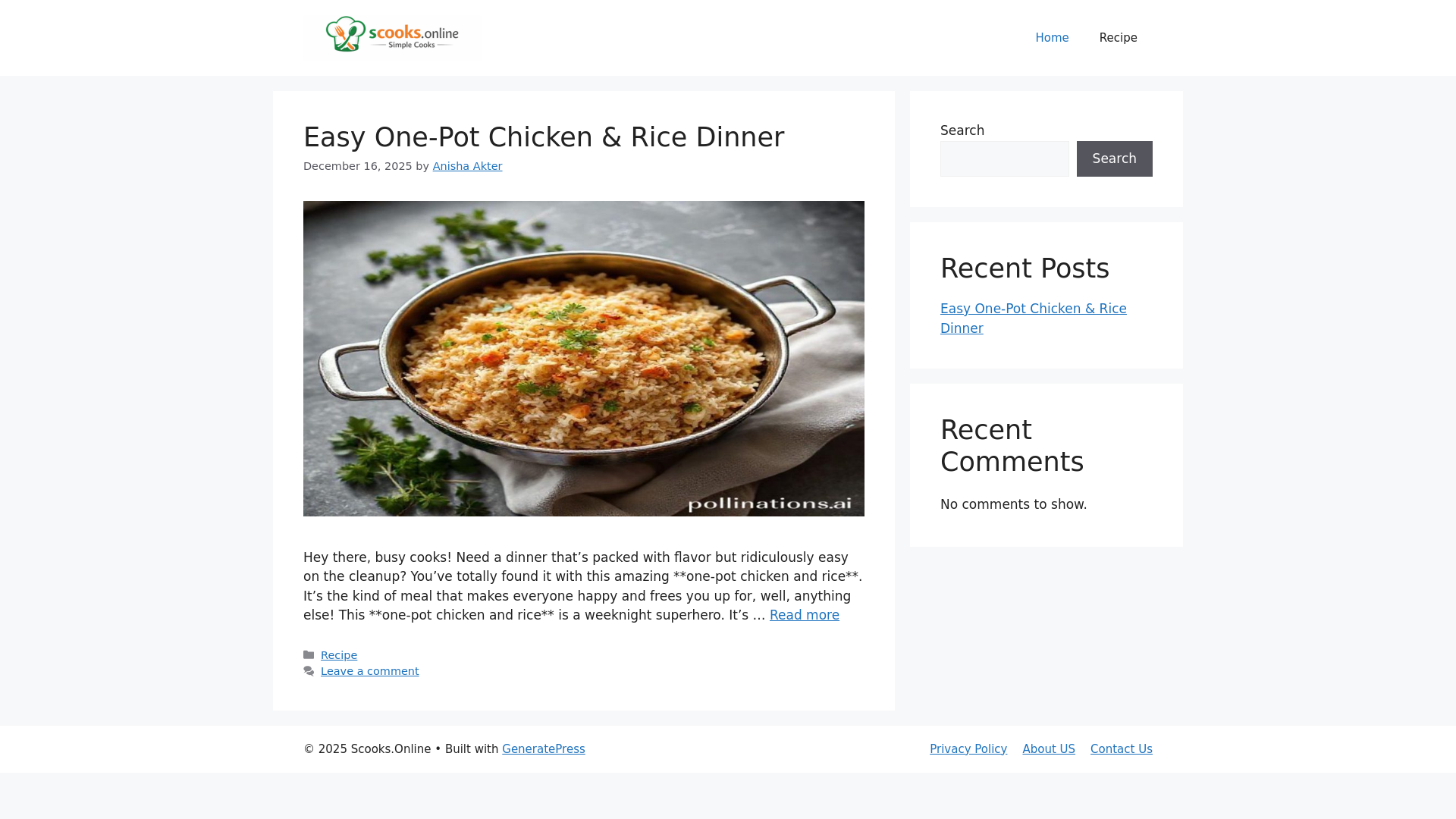 website screenshot of https://scooks.online/