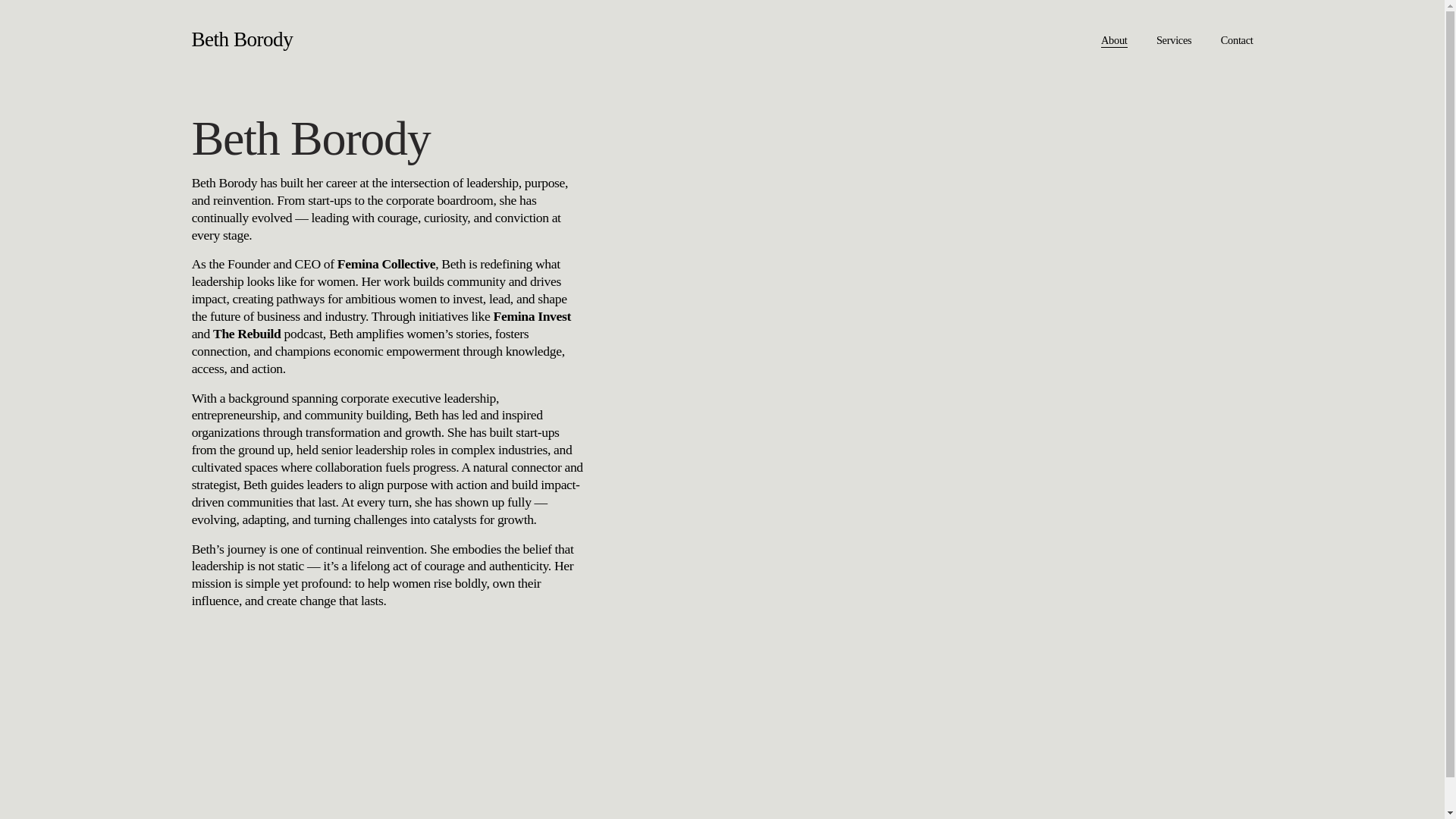 website screenshot of https://bethborody.com/