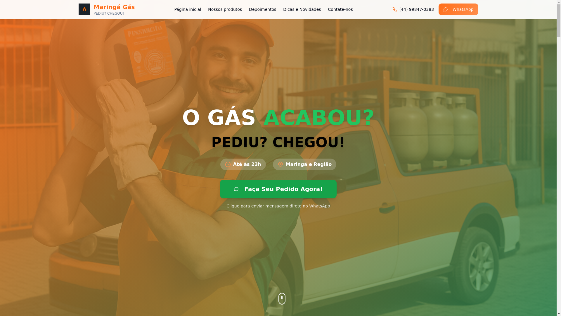 website screenshot of https://maringagas.site/