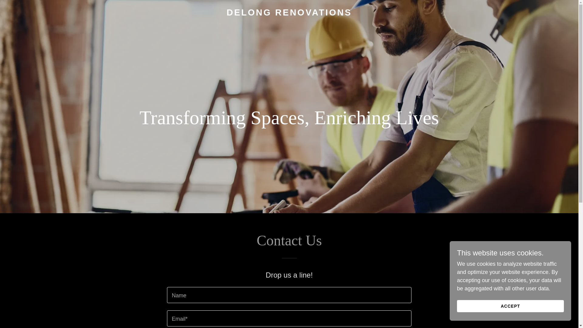 website screenshot of https://delongrenovations.com/