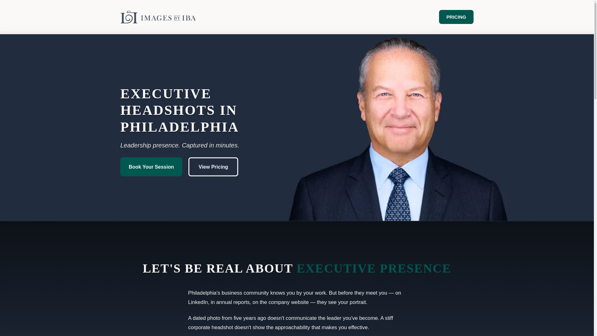 website screenshot of https://philadelphiaexecutiveheadshots.com/