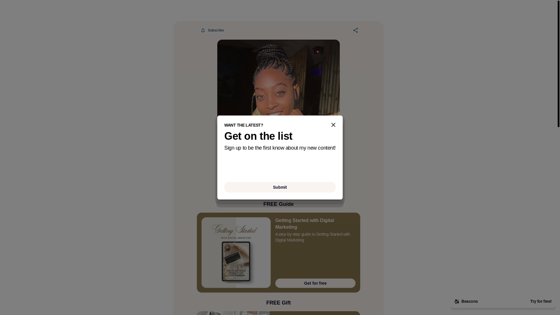 website screenshot of https://manifestwithkay.com/