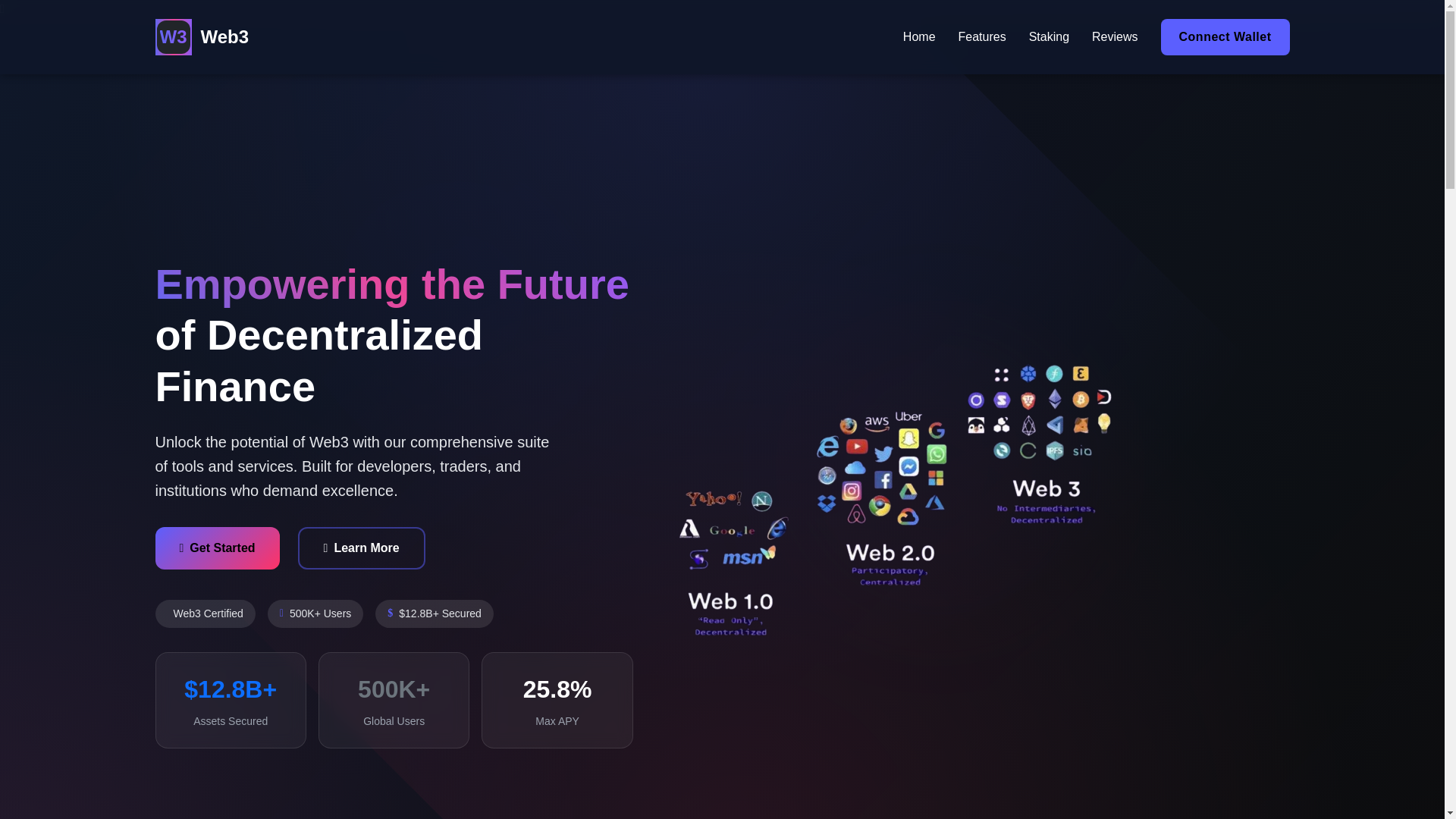 website screenshot of https://web3wavenet.io/