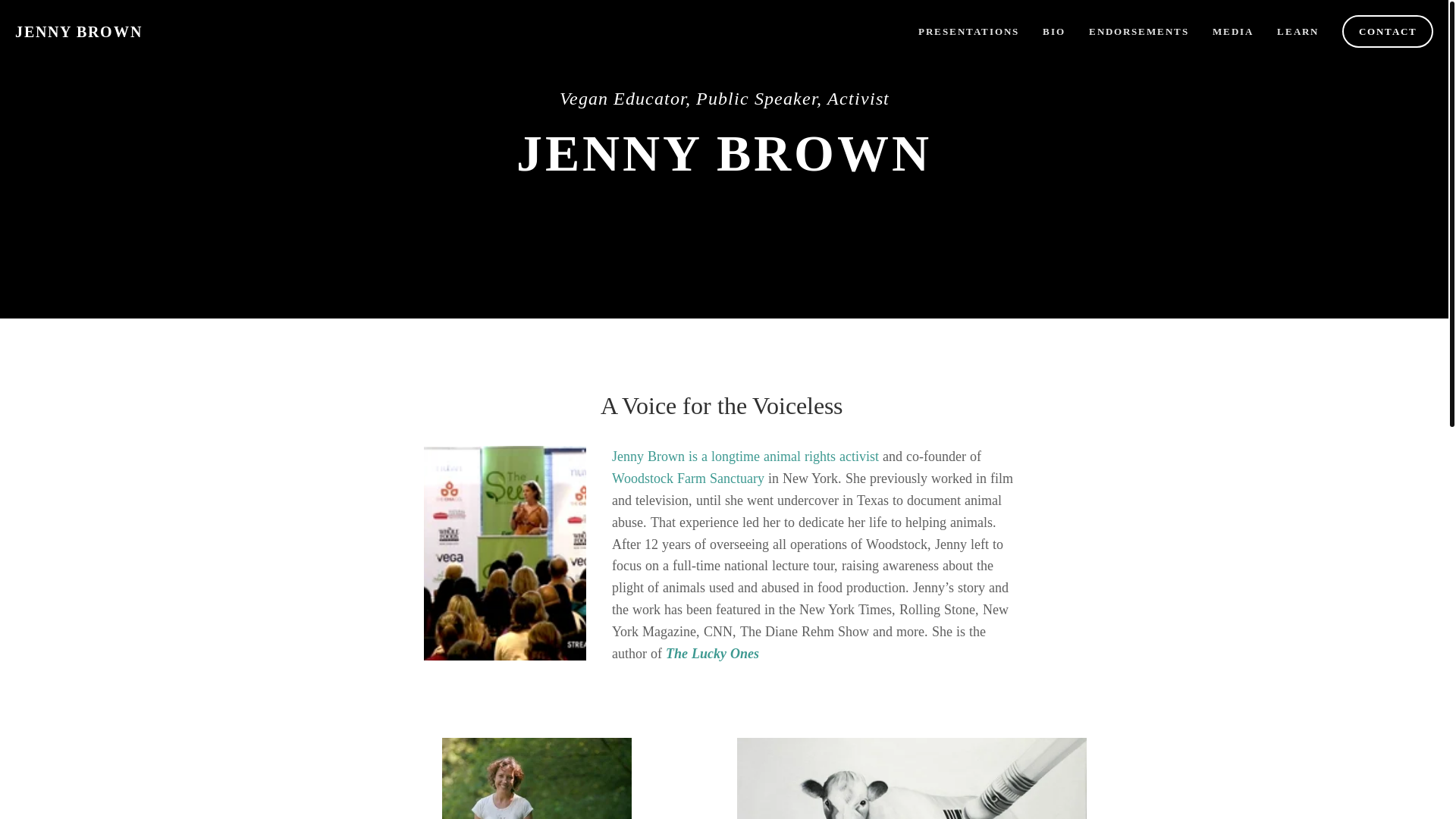 website screenshot of https://speakerjennybrown.org/