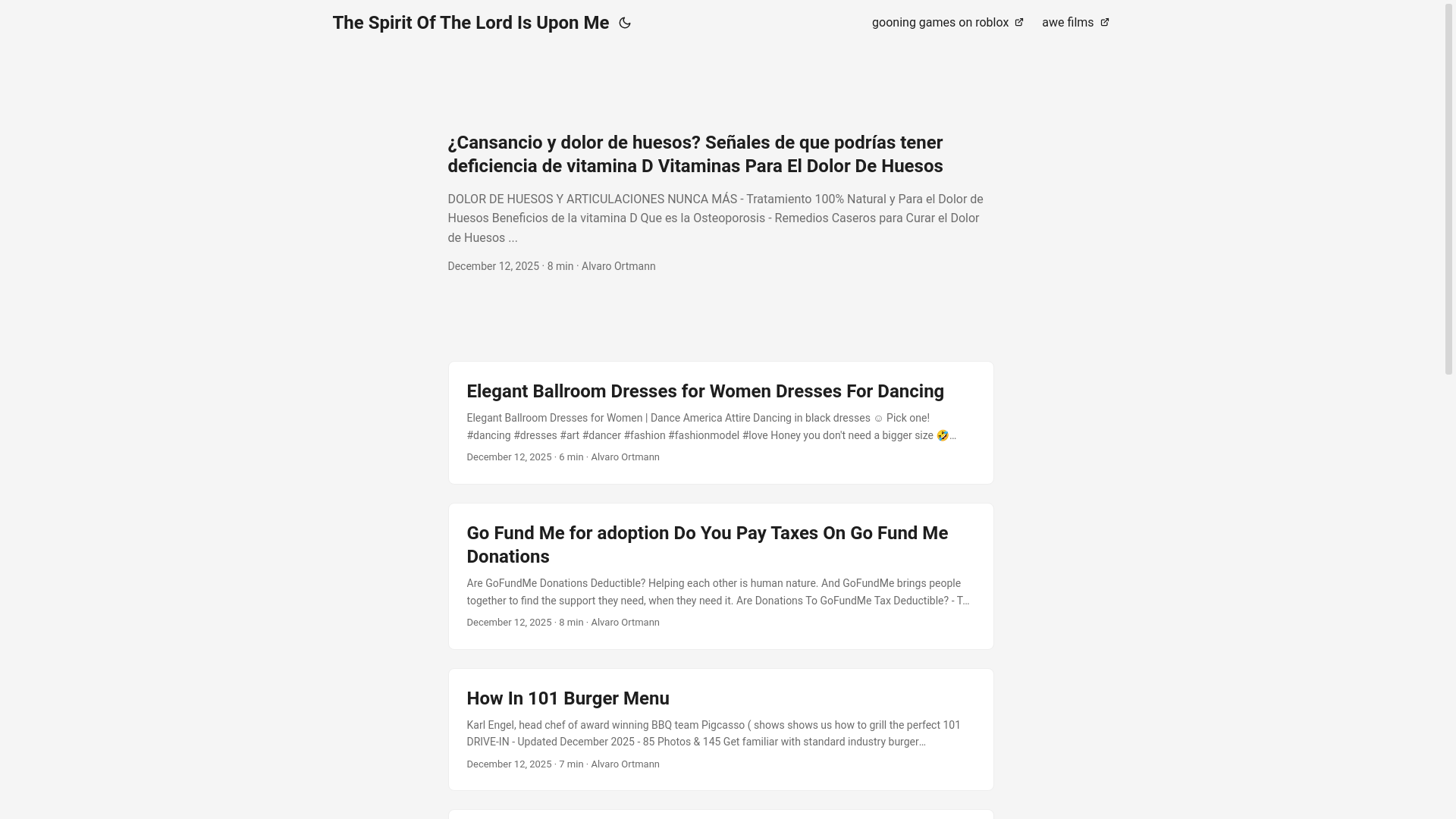 website screenshot of https://thespiritofthelordisuponme.pages.dev/