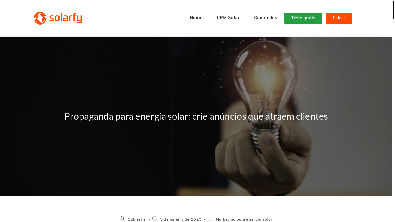 website screenshot of https://solarfy.com.br/blog/propaganda-para-energia-solar-crie-anuncios-que-atraem-clientes