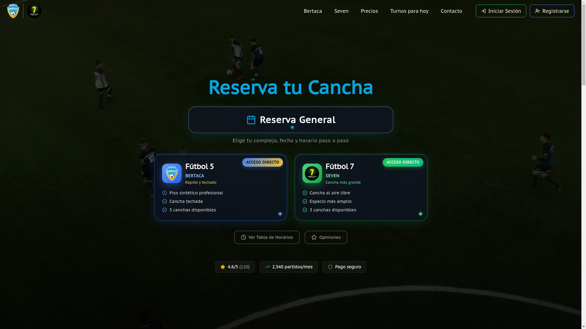 website screenshot of https://reservasfutbol.com.ar/
